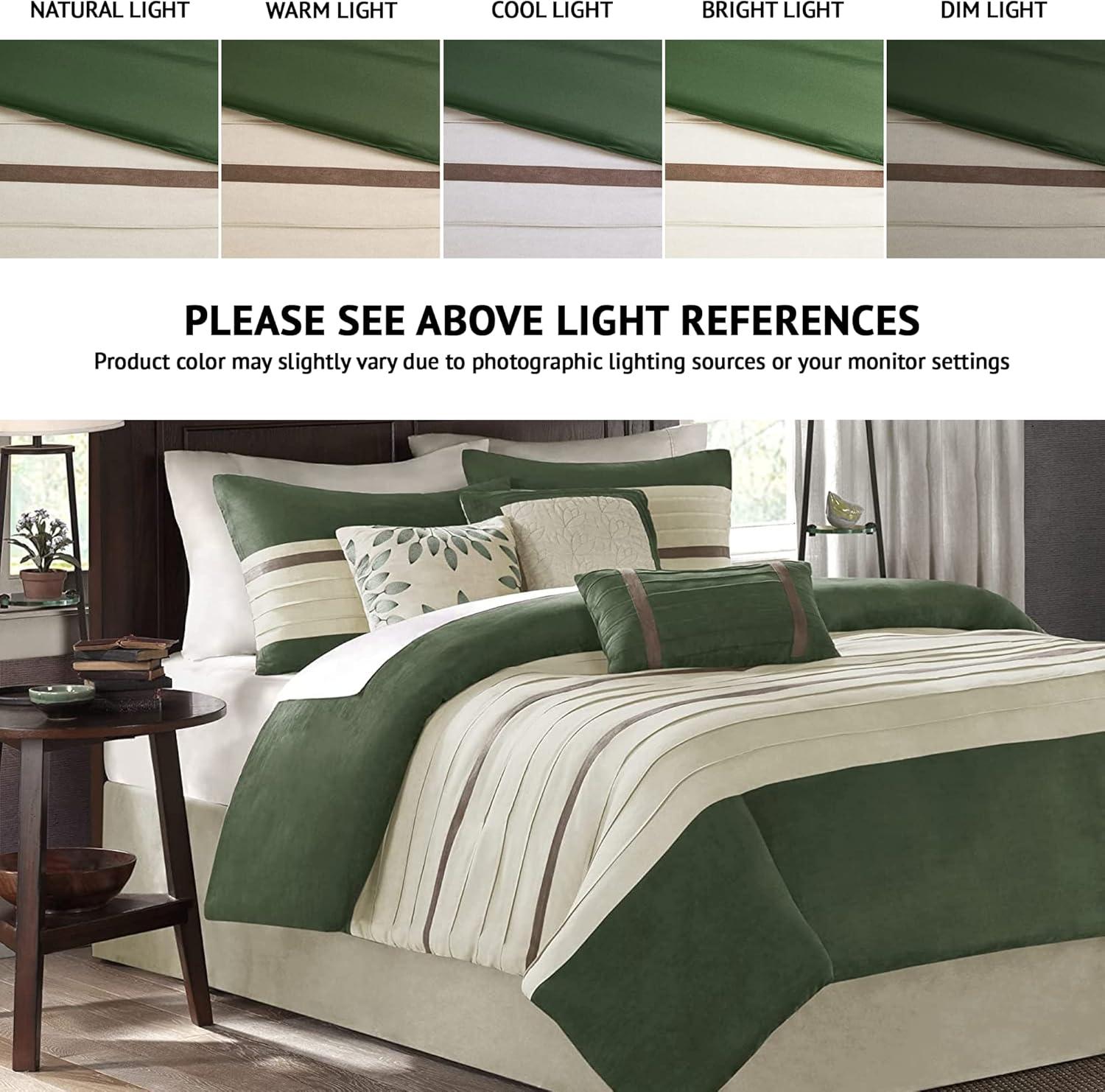 Madison Park Palmer 7 PC Pieced Faux Suede Comforter Set
