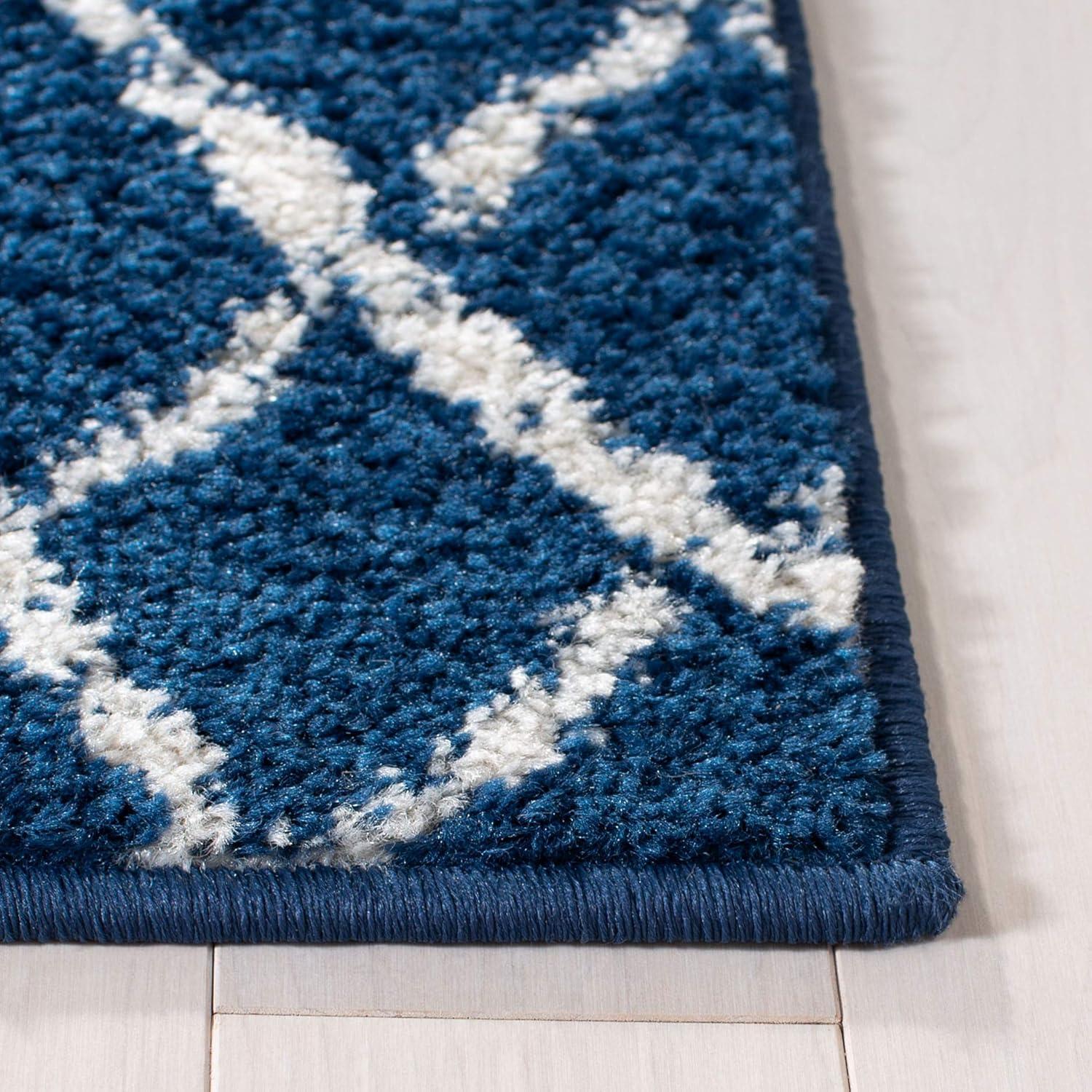 Tulum TUL270 Power Loomed Indoor Accent Rug - Navy/Ivory - 3'x3' - Safavieh