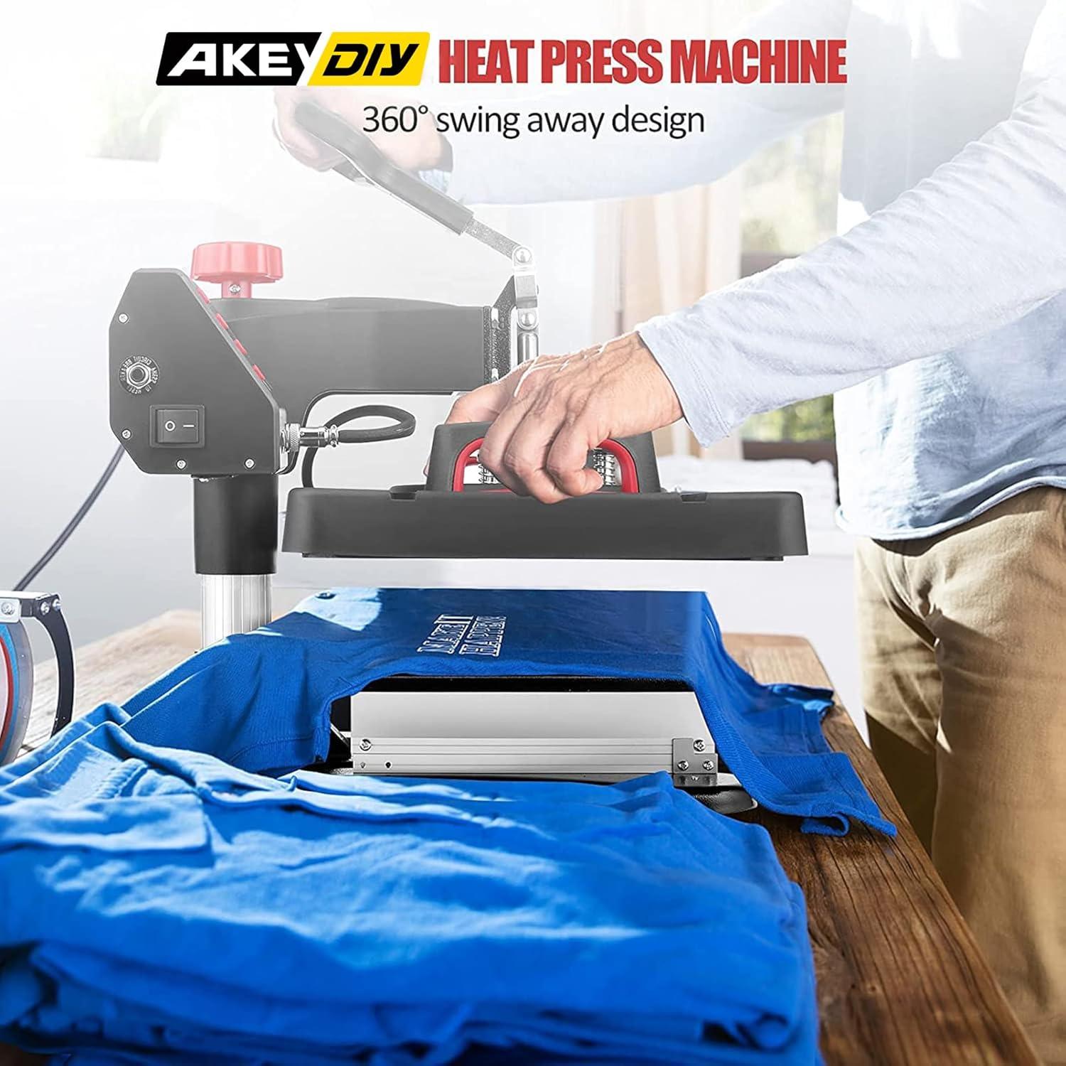 WHUBEFY Heat Press, 15x12 Inch 8 in 1 Shirt Press Multifunction Combo 360° Swing Away Digital Printing Heat Transfer Sublimation Machine Vinyl Heat Press Machine for T Shirts, Cap, Mug, Plate, DIY