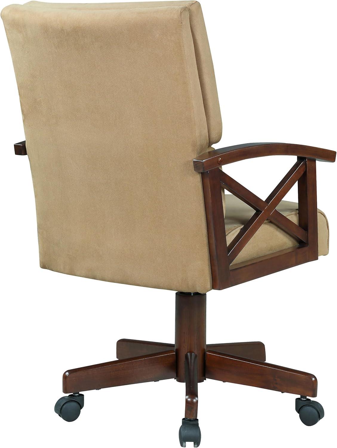 DPlus Upholstered Game Chair Tobacco and Tan