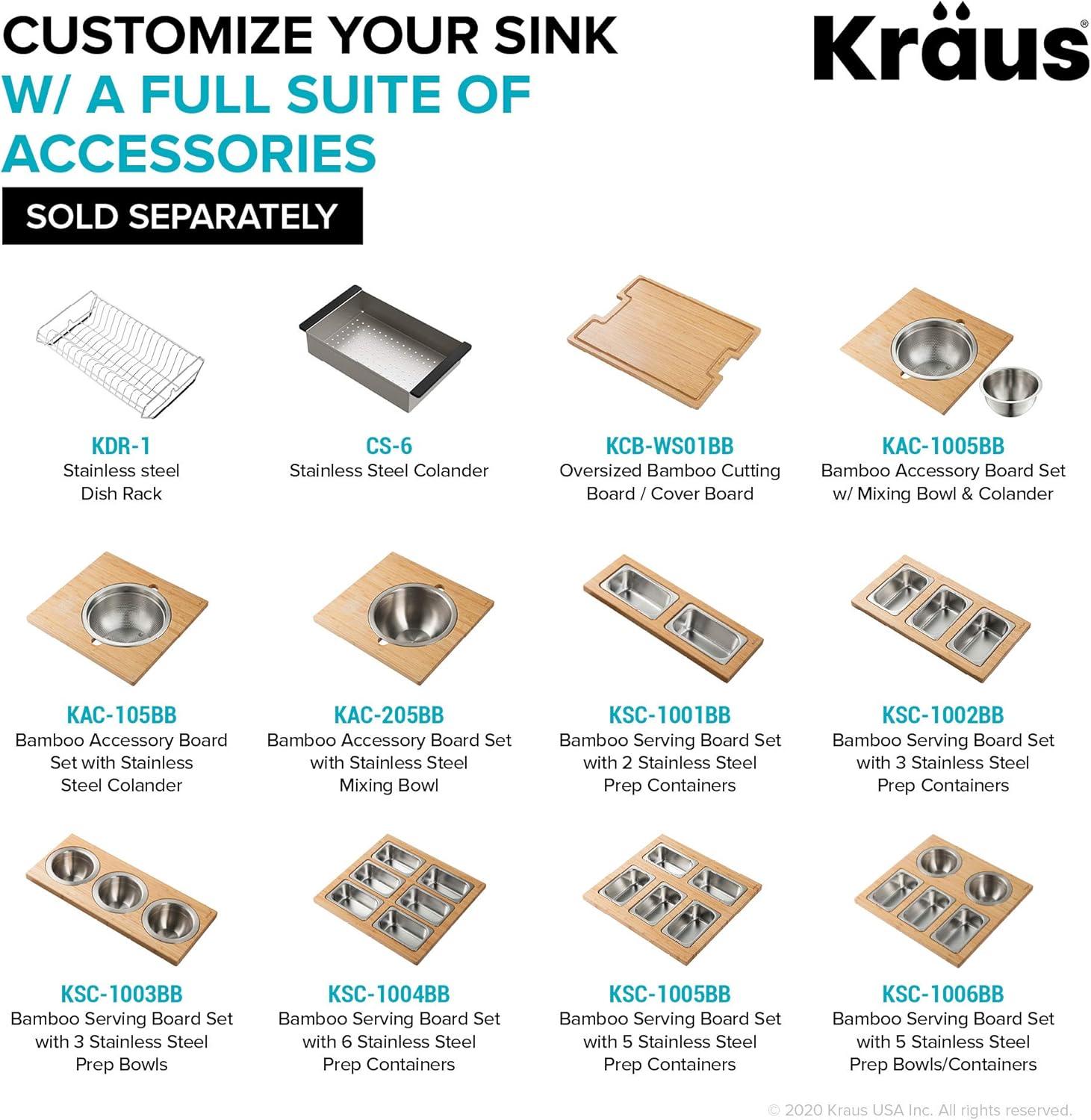 Kraus Bellucci 32 in. Undermount Quartz Composite Single Bowl Kitchen Sink with Accessories