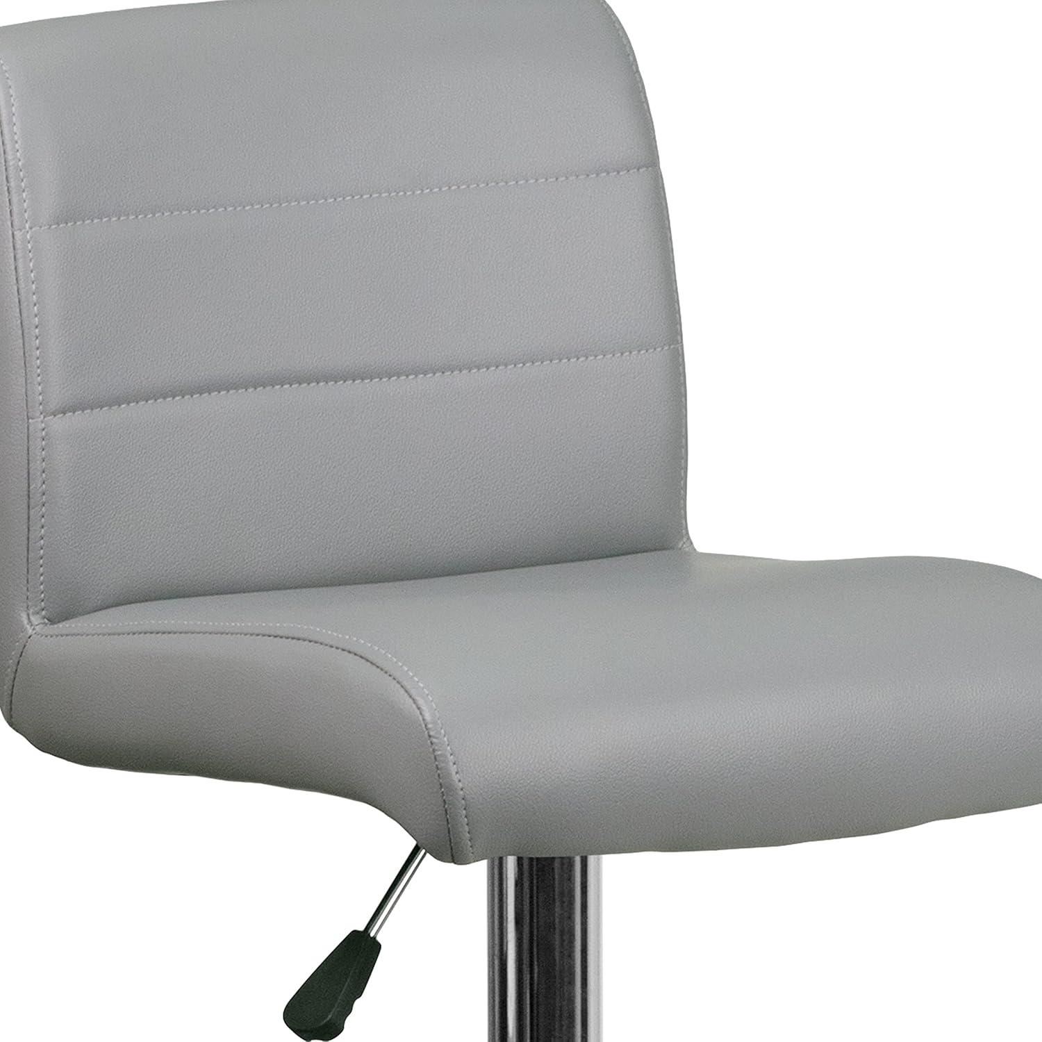 Flash Furniture Contemporary Vinyl Adjustable Height Barstool with Rolled Seat and Chrome Base