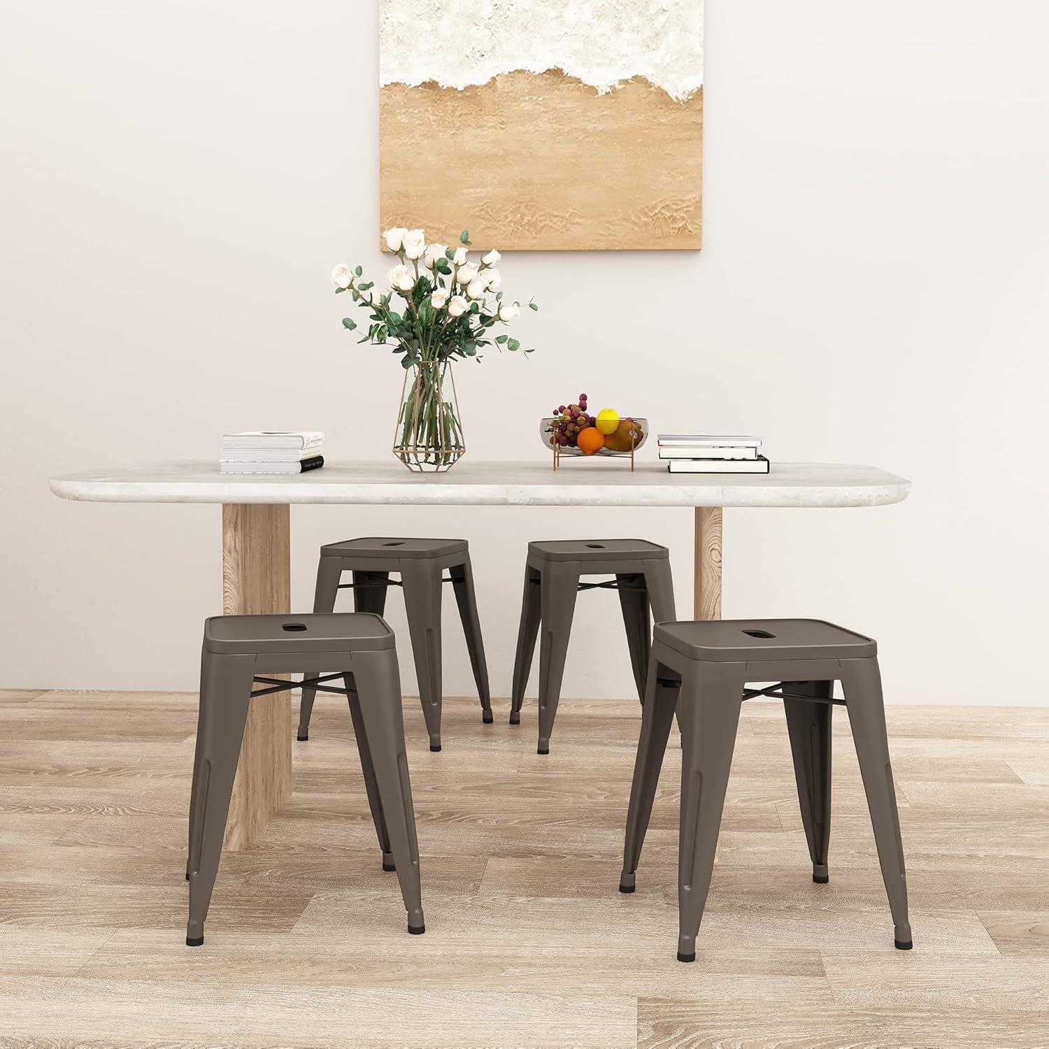 Williston Forge Apolito Counter Stool with Metal Frame (Set of 4)