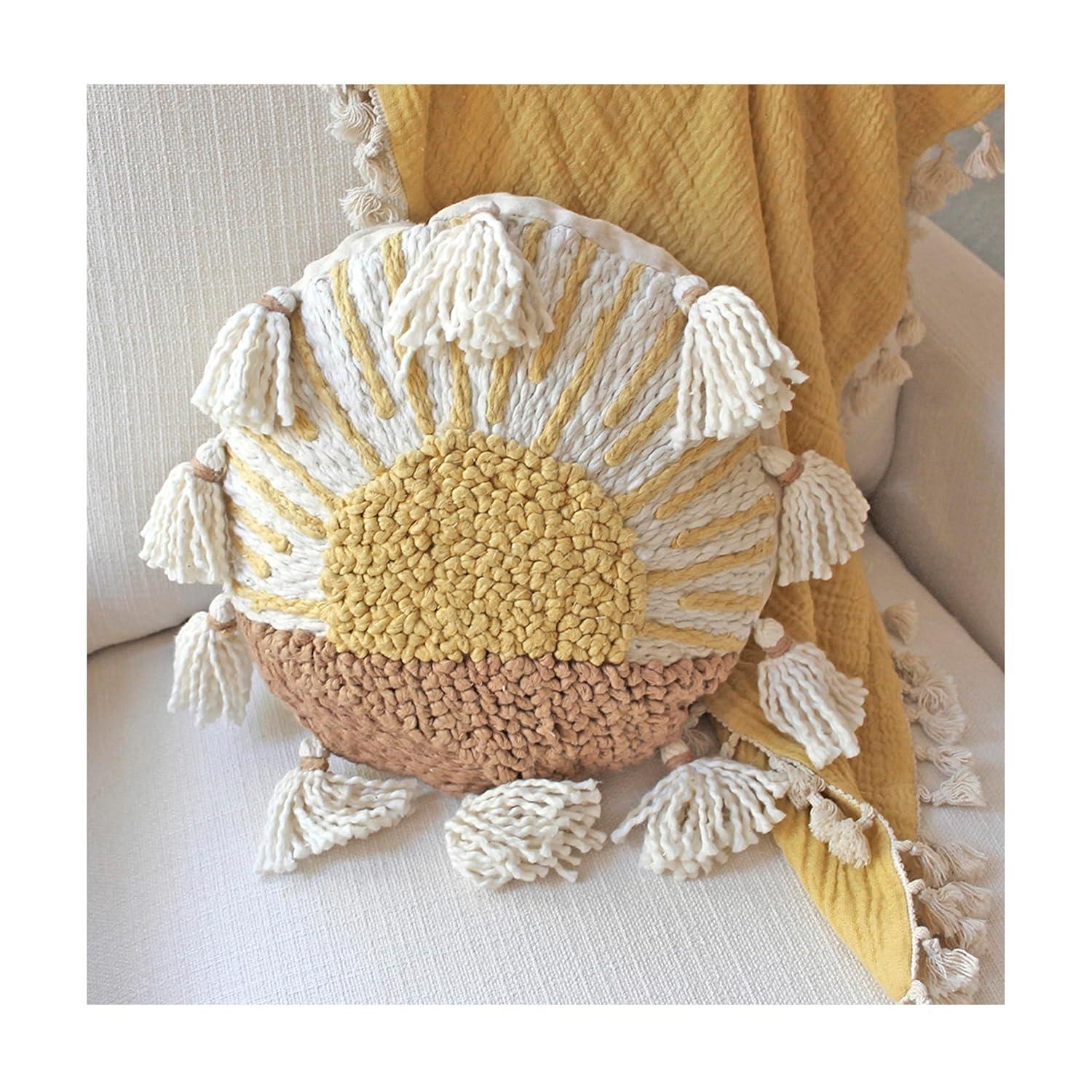 Crane Baby Sunshine Accent Pillow Cover With Insert, 100% Cotton For Baby Nursery, by