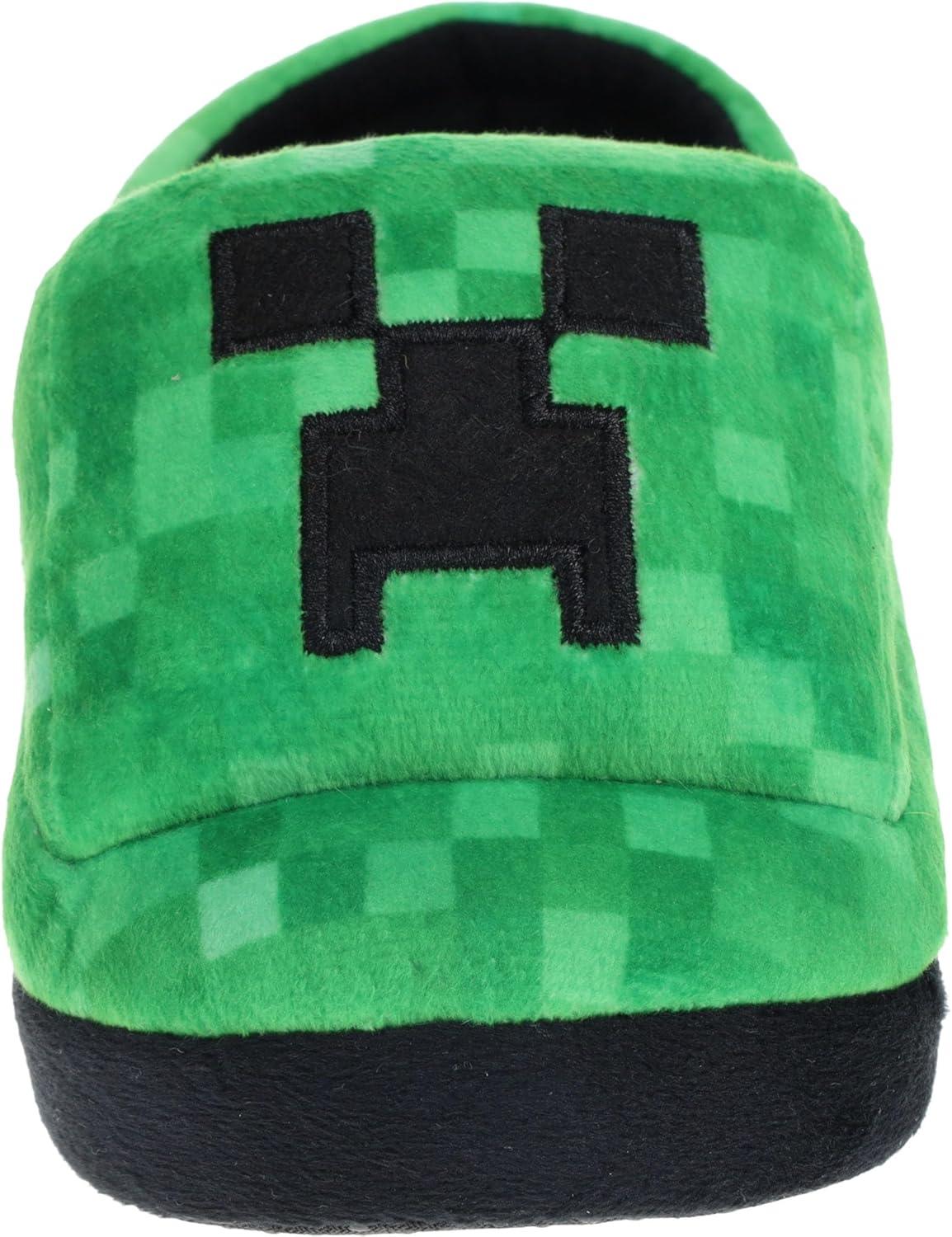 Green Minecraft Creeper Kids' Slip-On Slippers