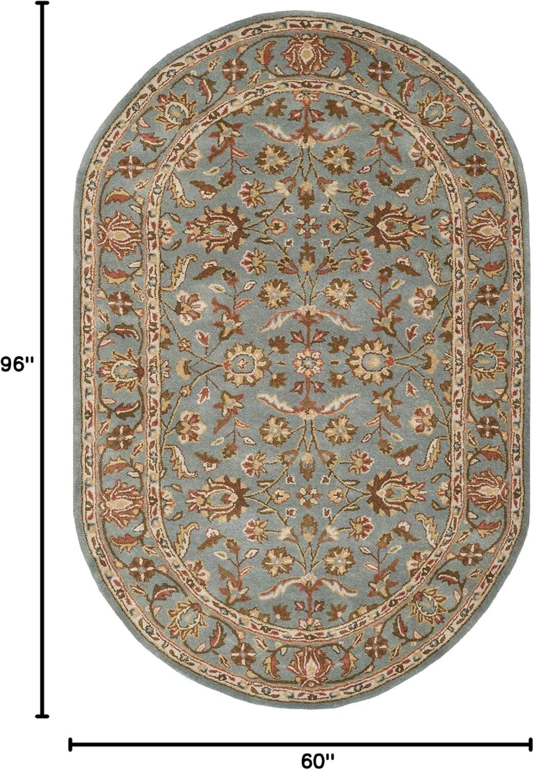 Heritage HG969 Hand Tufted Area Rug - Blue/Blue - 5'x8' Oval - Safavieh.