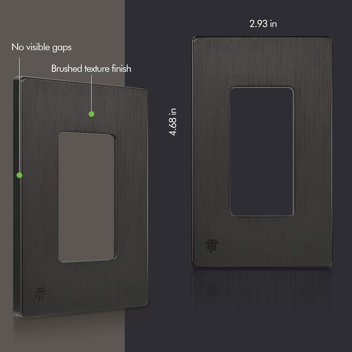 ENERLITES Elite Series Screwless Decorator Wall Plate, Child Safe Outlet Cover, Size 1-Gang Unbreakable Polycarbonate Thermoplastic, SI8831-BDB Brushed Dark Bronze