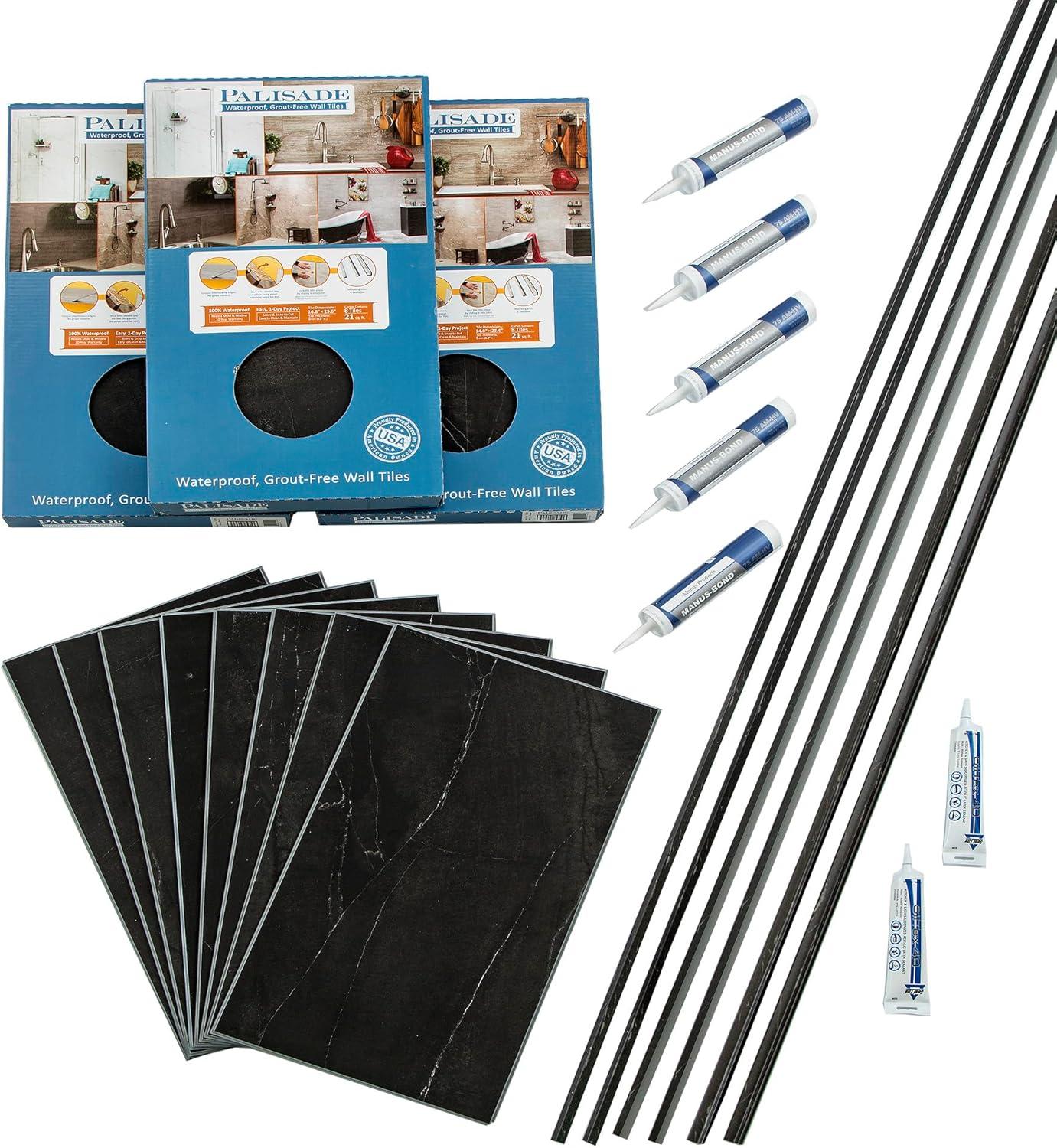 Palisade 25.6 in. x 14.8 in. Tile Shower and Tub Surround Kit