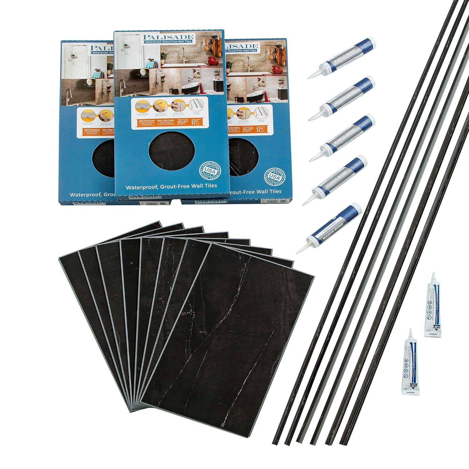 Palisade 25.6 in. x 14.8 in. Tile Shower and Tub Surround Kit