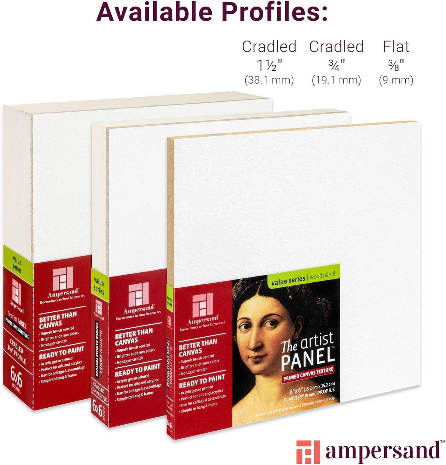 Ampersand Art Artist Panel, Canvas Texture, Cradled, 3/4" Profile, 12" x 16"