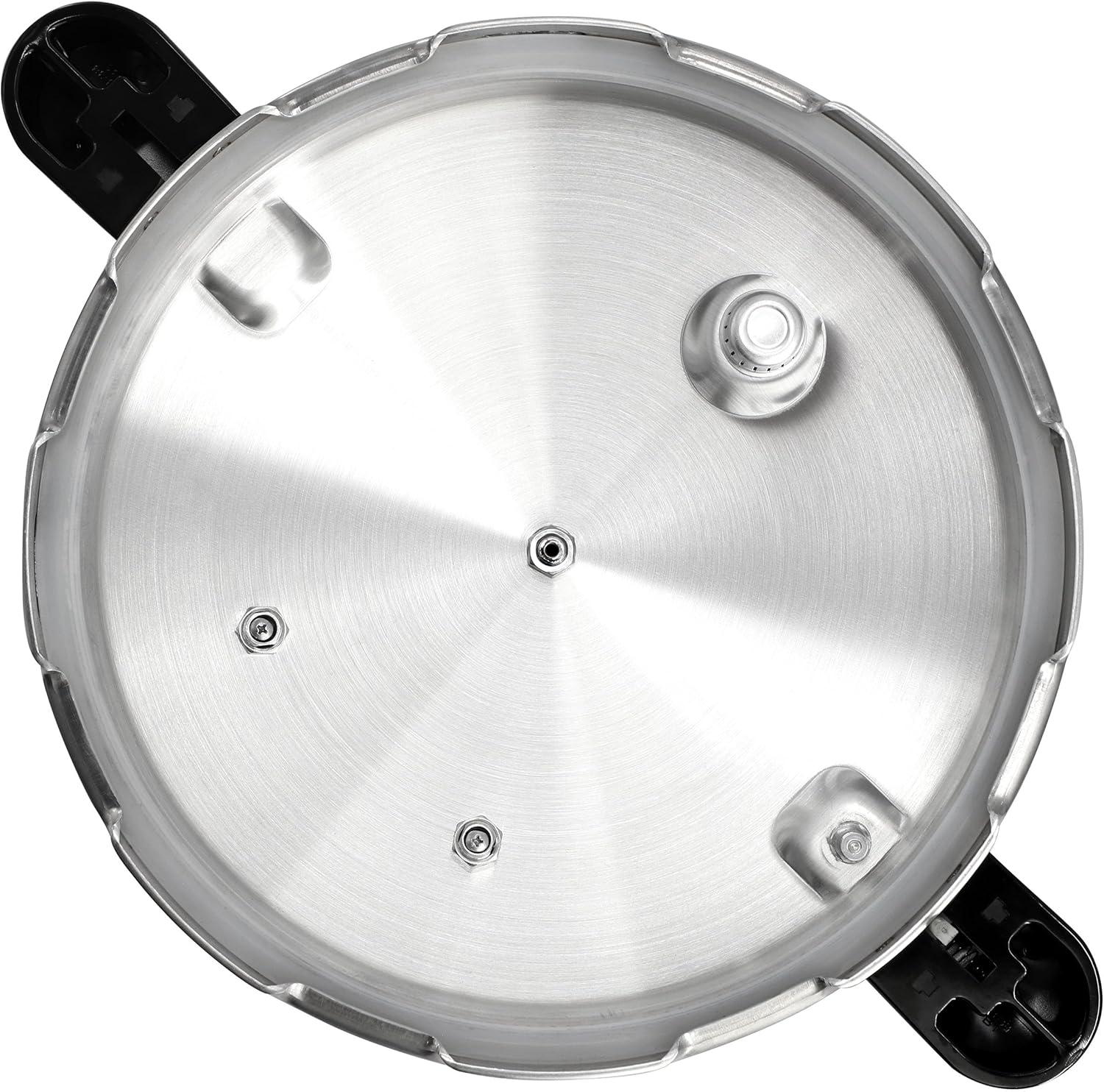 MegaChef 24qt Large Aluminum Stovetop Pressure Cooker/Canner for Induction and Gas Stove-Tops Silver