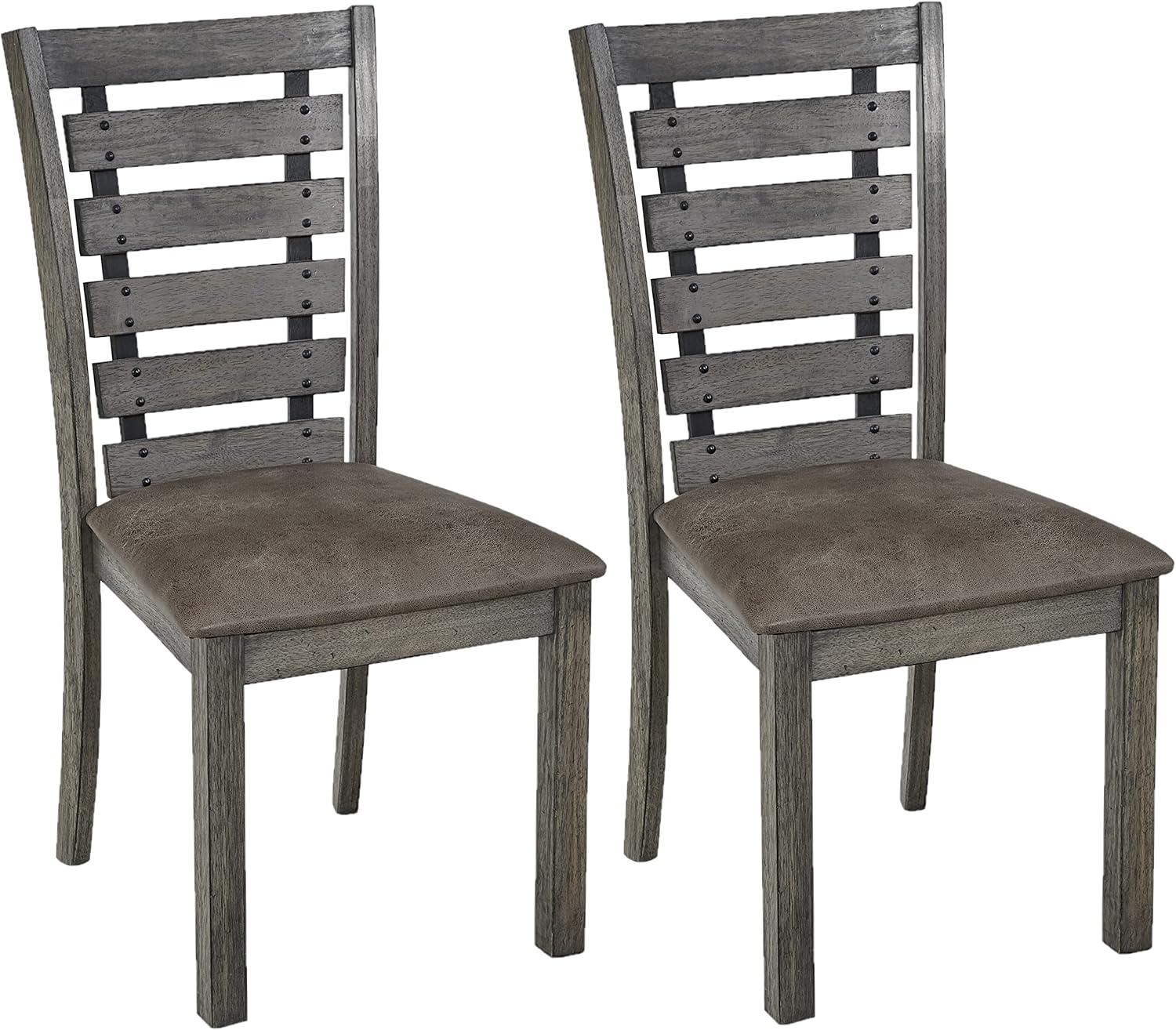 Progressive Furniture Fiji Wood Set of 2 Dining Chairs in Harbor Gray