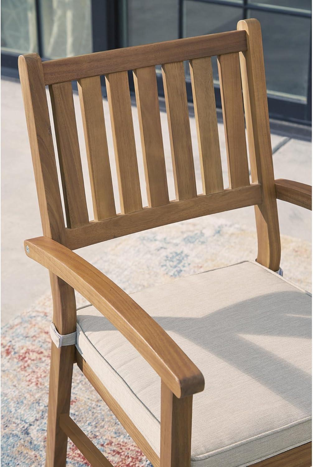 Gennine Outdoor Dining Armchair with Cushion (Set of 2)