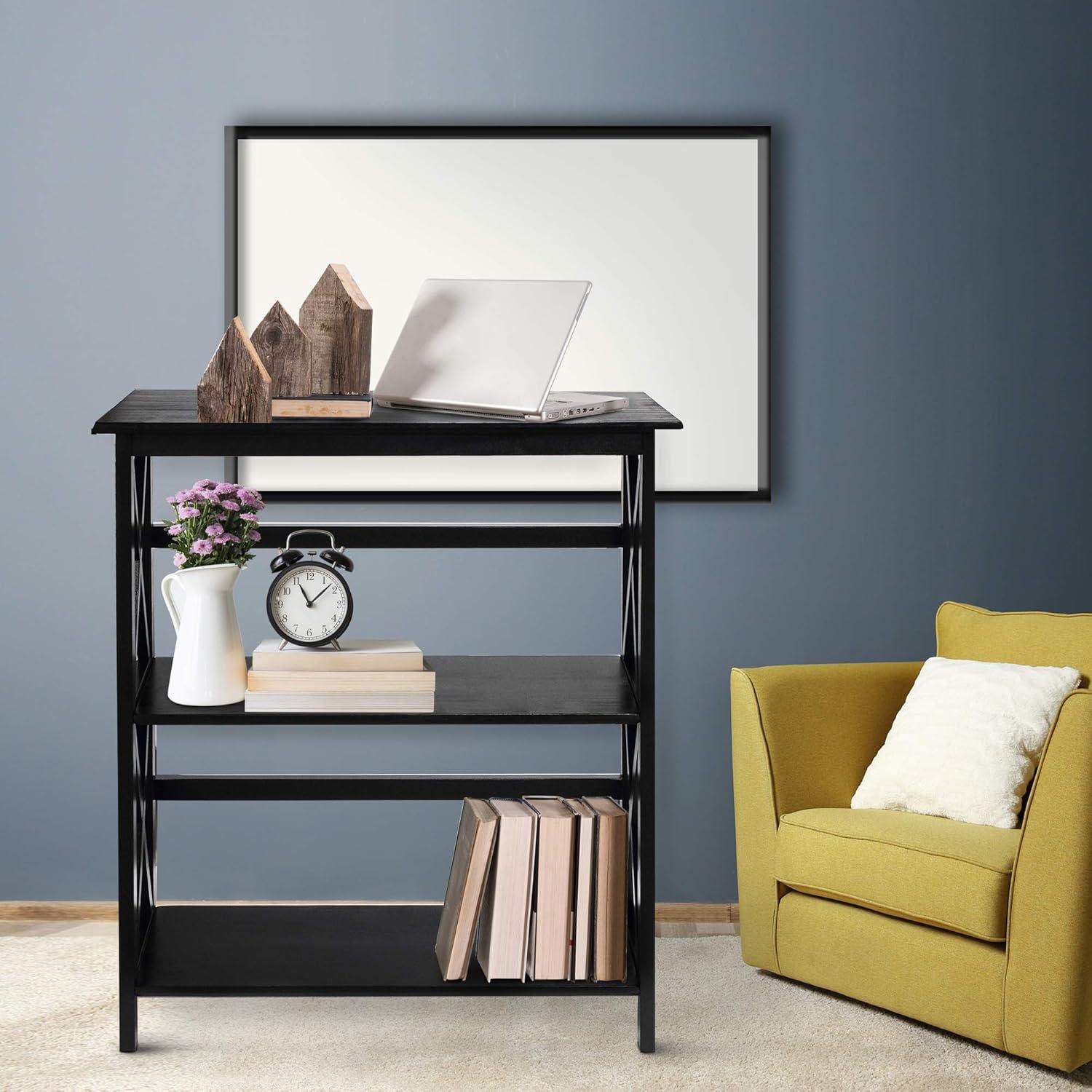 Montego 3-Shelf Bookcase-Black