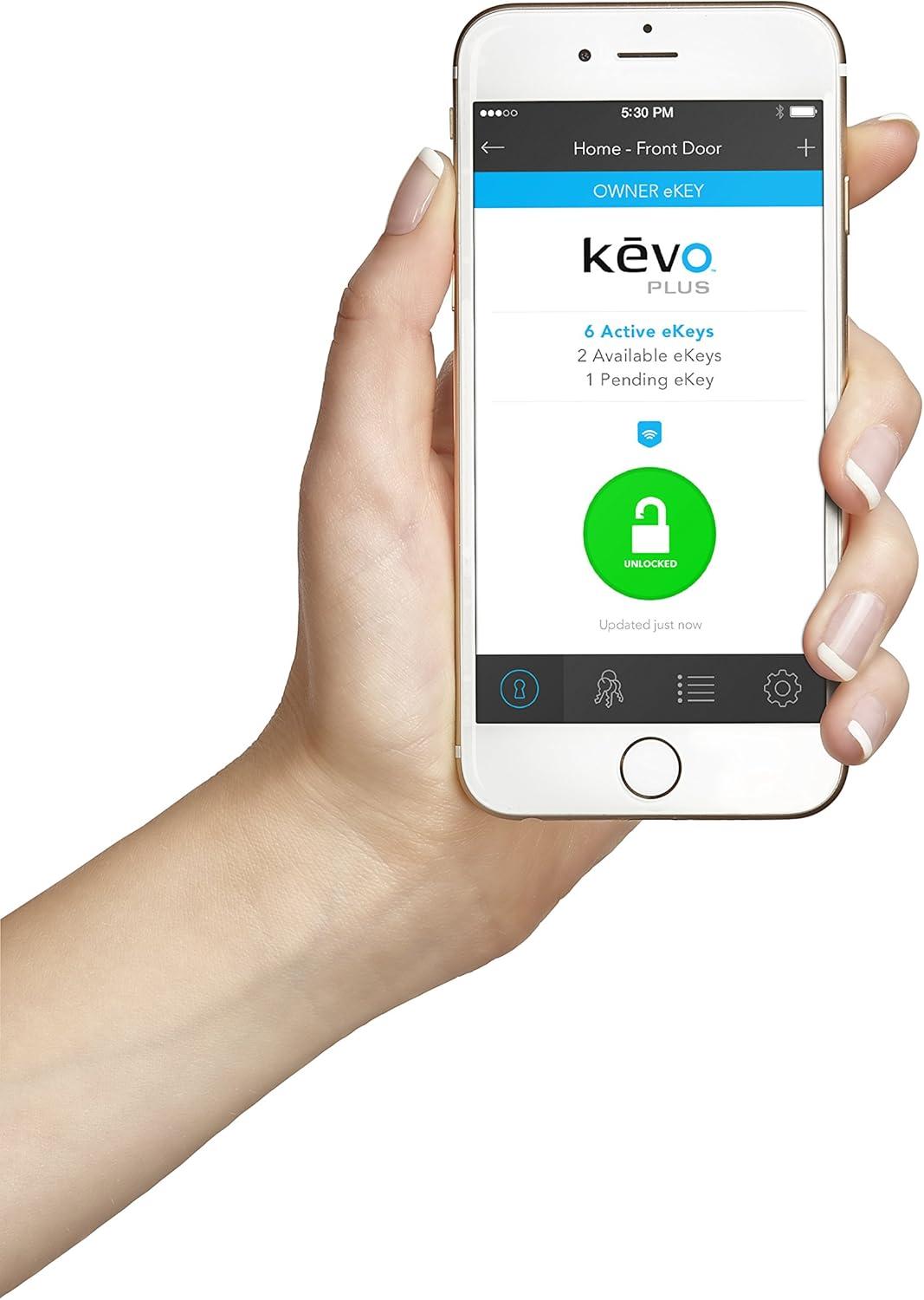 Kevo 2nd Gen Single Cylinder Bluetooth Electronic Deadbolt featuring SmartKey®