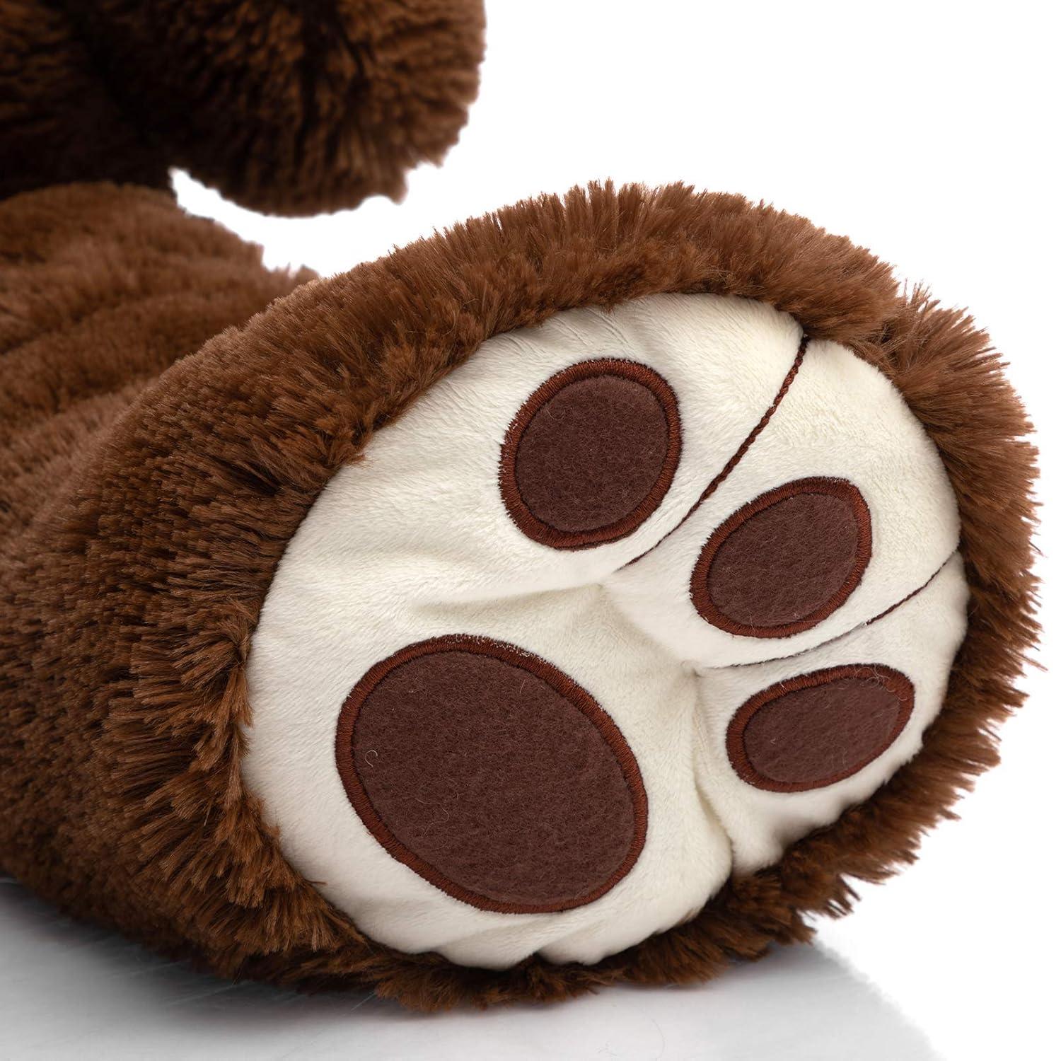 HollyHOME Teddy Bear Stuffed Animal Plush Giant Teddy Bears with Footprints Big Bear 36 inch Chocolate