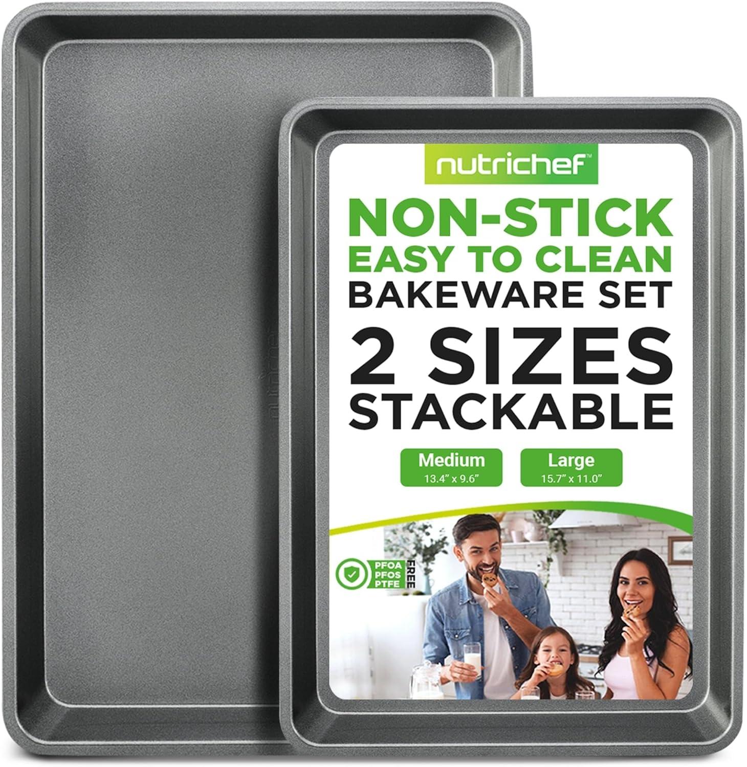 NutriChef 2-Pc. Nonstick Cookie Sheet Baking Pan