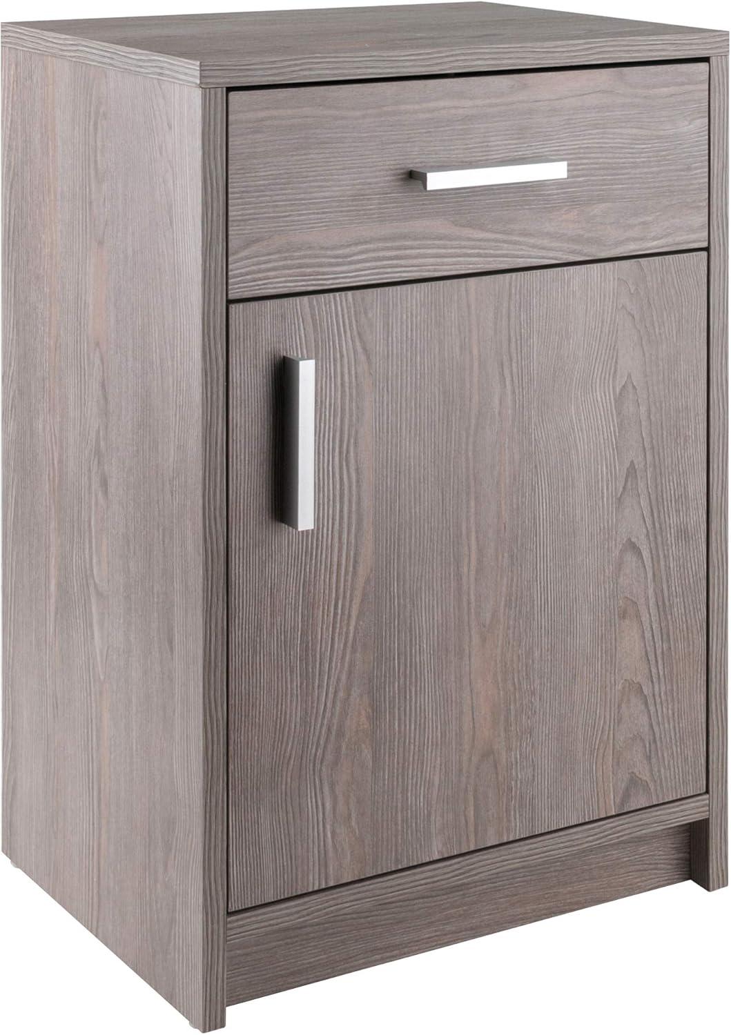 Ash Gray Transitional 1-Drawer Composite Wood Accent Table