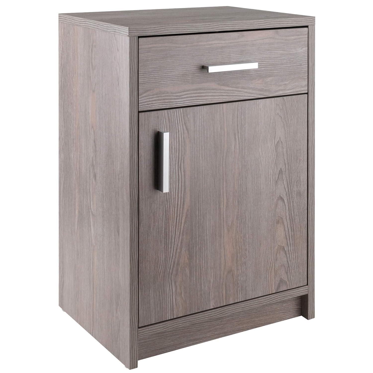 Ash Gray Transitional 1-Drawer Composite Wood Accent Table