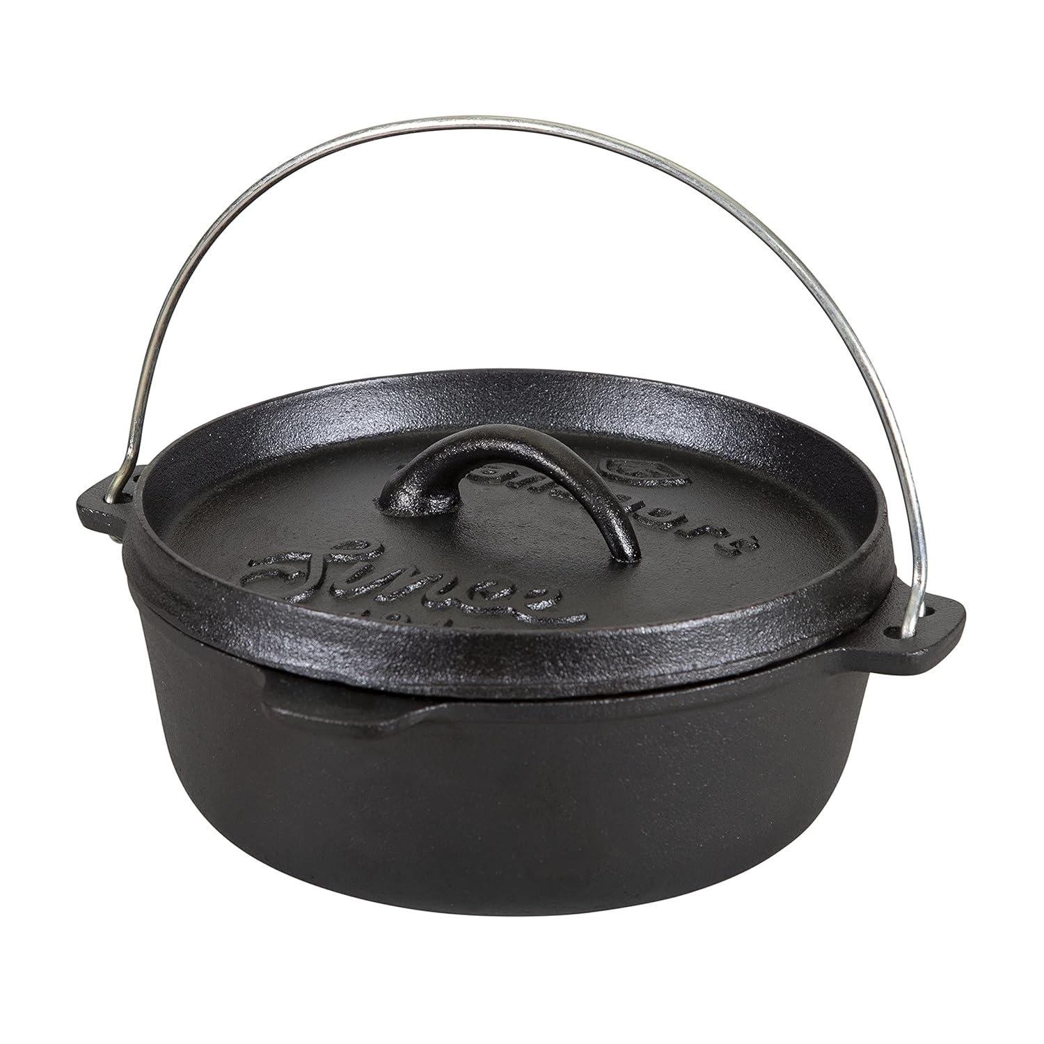 Stansport Stansport 2 QT Pre-Seasoned Cast Iron Dutch Oven Flat Bottom