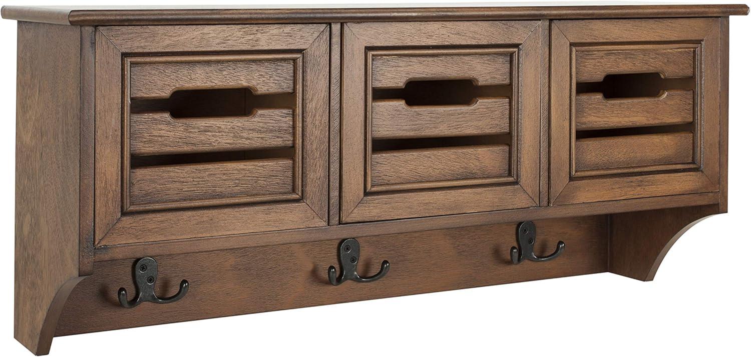 Leon Hanging 3 Drawer Wall Rack - Honey - Safavieh