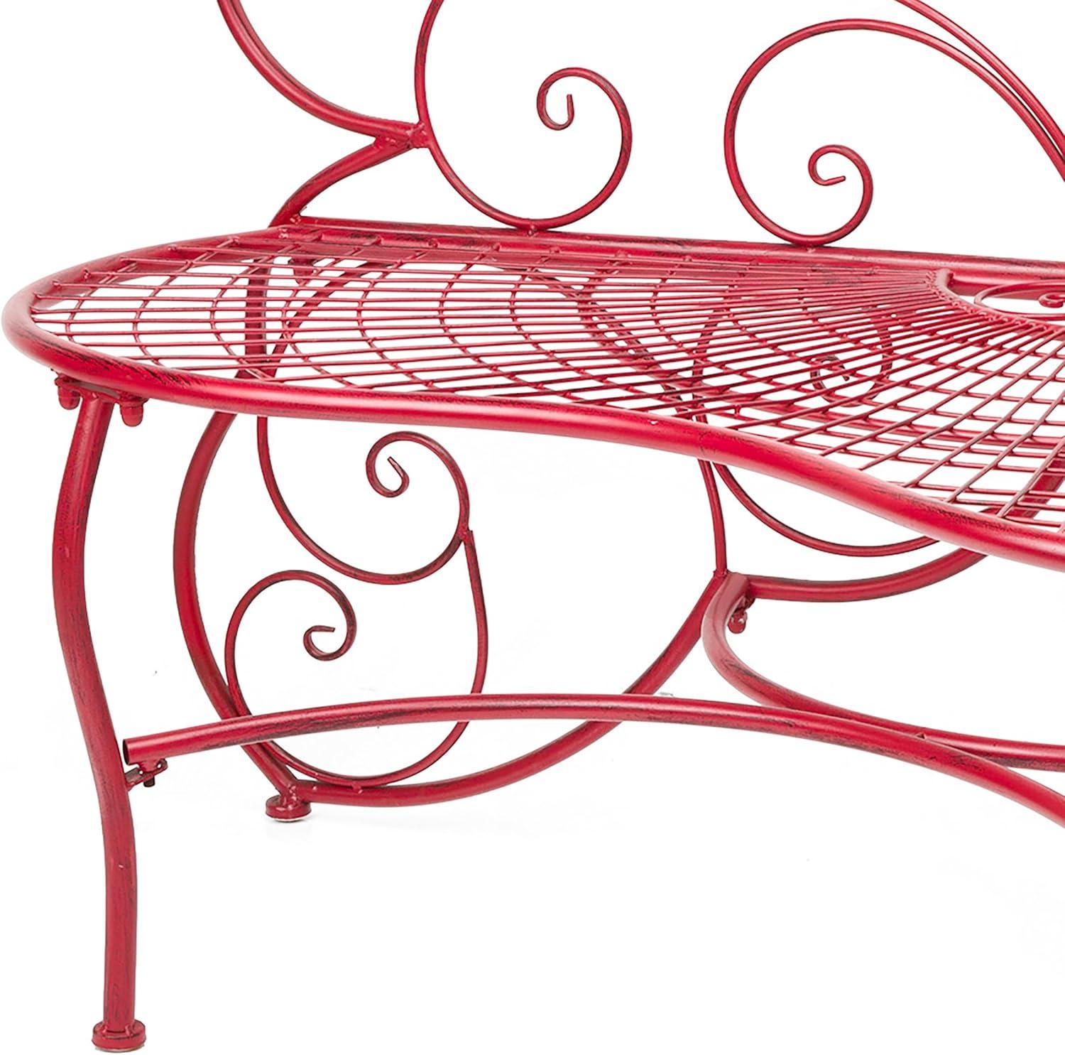 Butterfly Metal Bench Red - Alpine Corporation