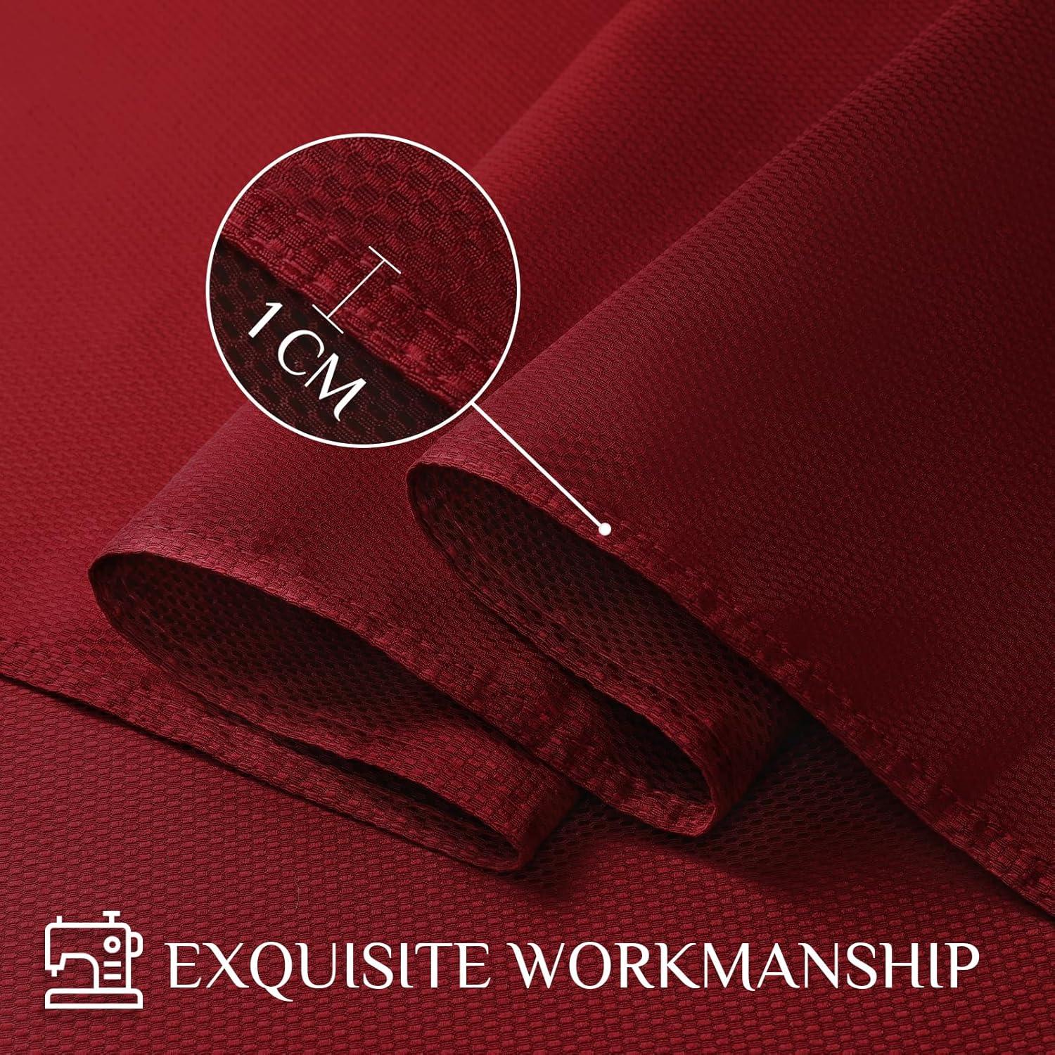 Softalker Linen Textured Rectangle Tablecloth,Waterproof Wipeable Farmhouse Burlap Table Cloth, Stain Resistant Wrinkle Free Table Covers for Kitchen Dining Holiday Party (60 x 84, Red)