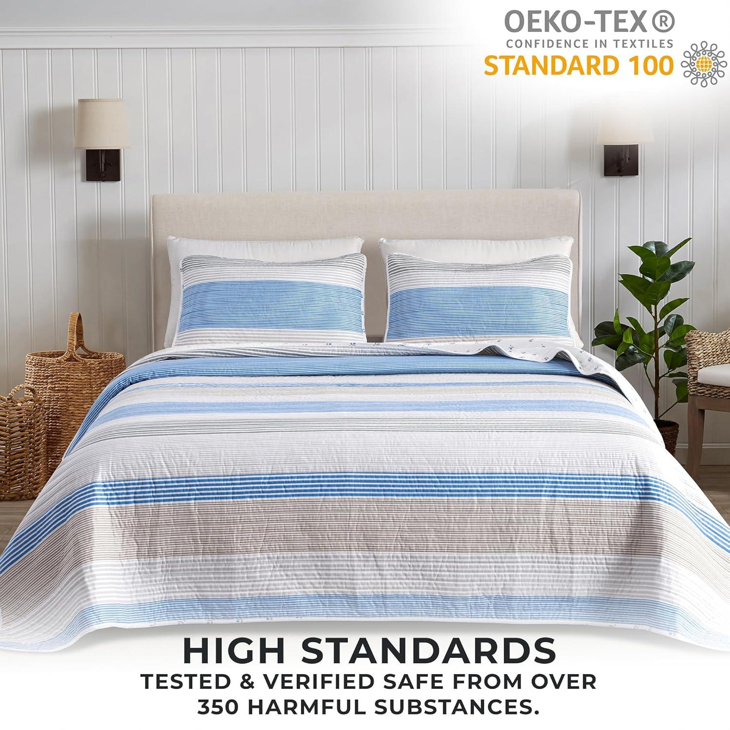 Great Bay Home Everette Ombre Striped 3-Piece Reversible Quilt Set