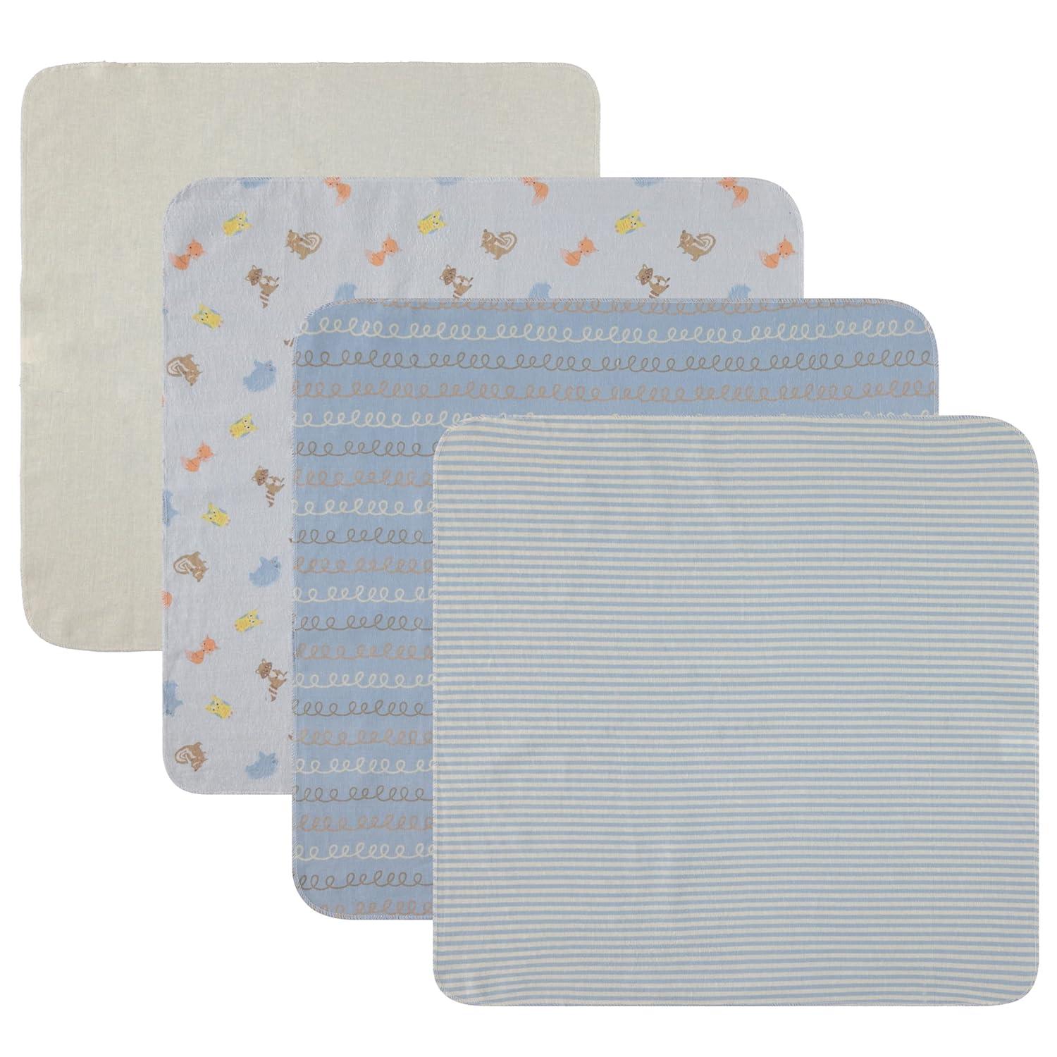 Little Beginnings Cudlie 4-Pack Receiving Blankets for Infants - Friendly Animal