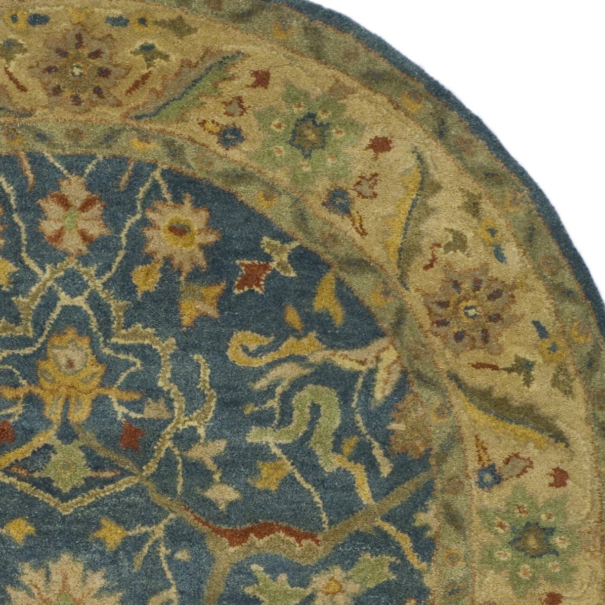 SAFAVIEH Antiquity Collection 4'6" x 6'6" Oval Blue AT14E Handmade Traditional Oriental Premium Wool Area Rug