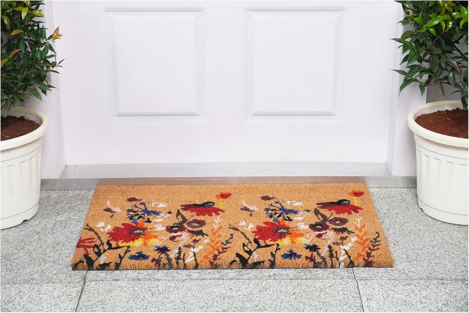 Non-Slip Floral Outdoor Doormat