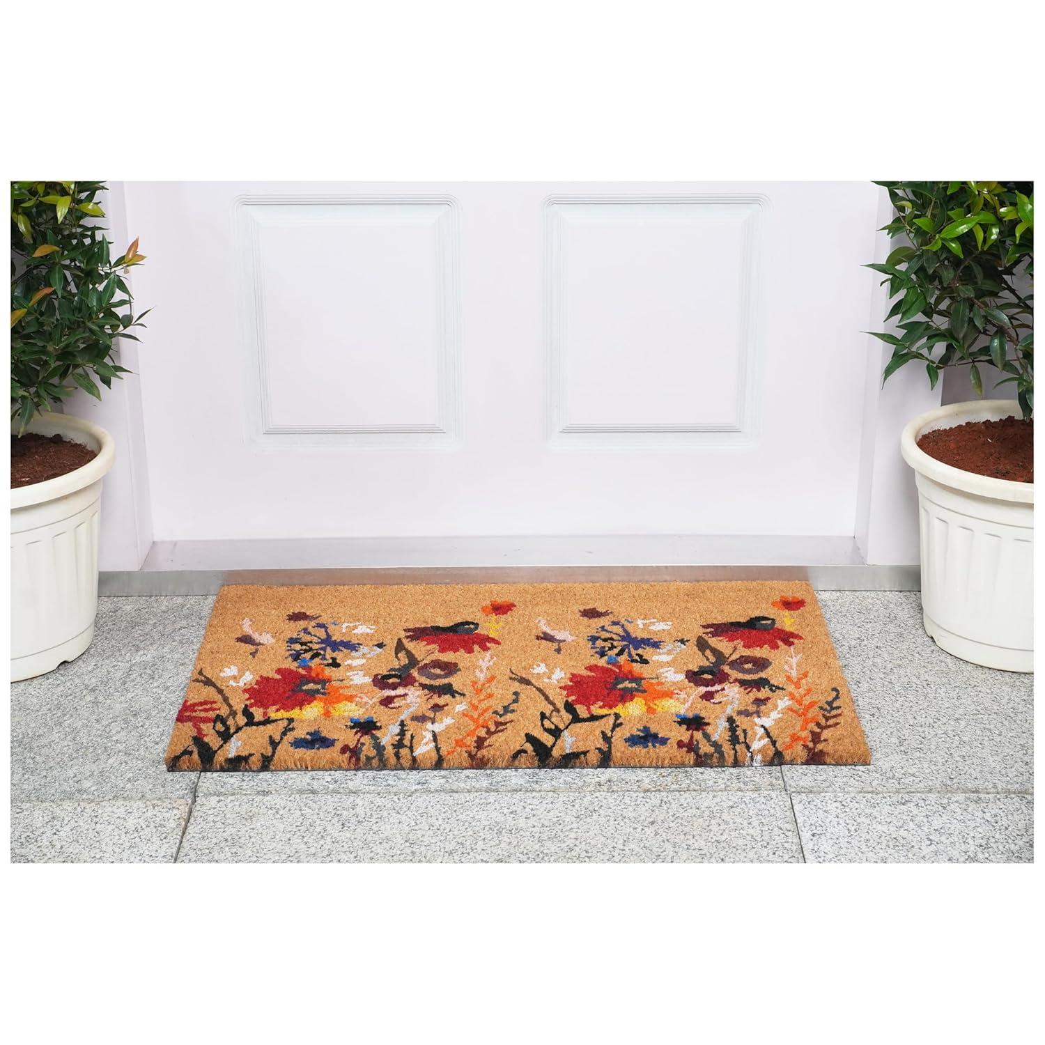 Non-Slip Floral Outdoor Doormat