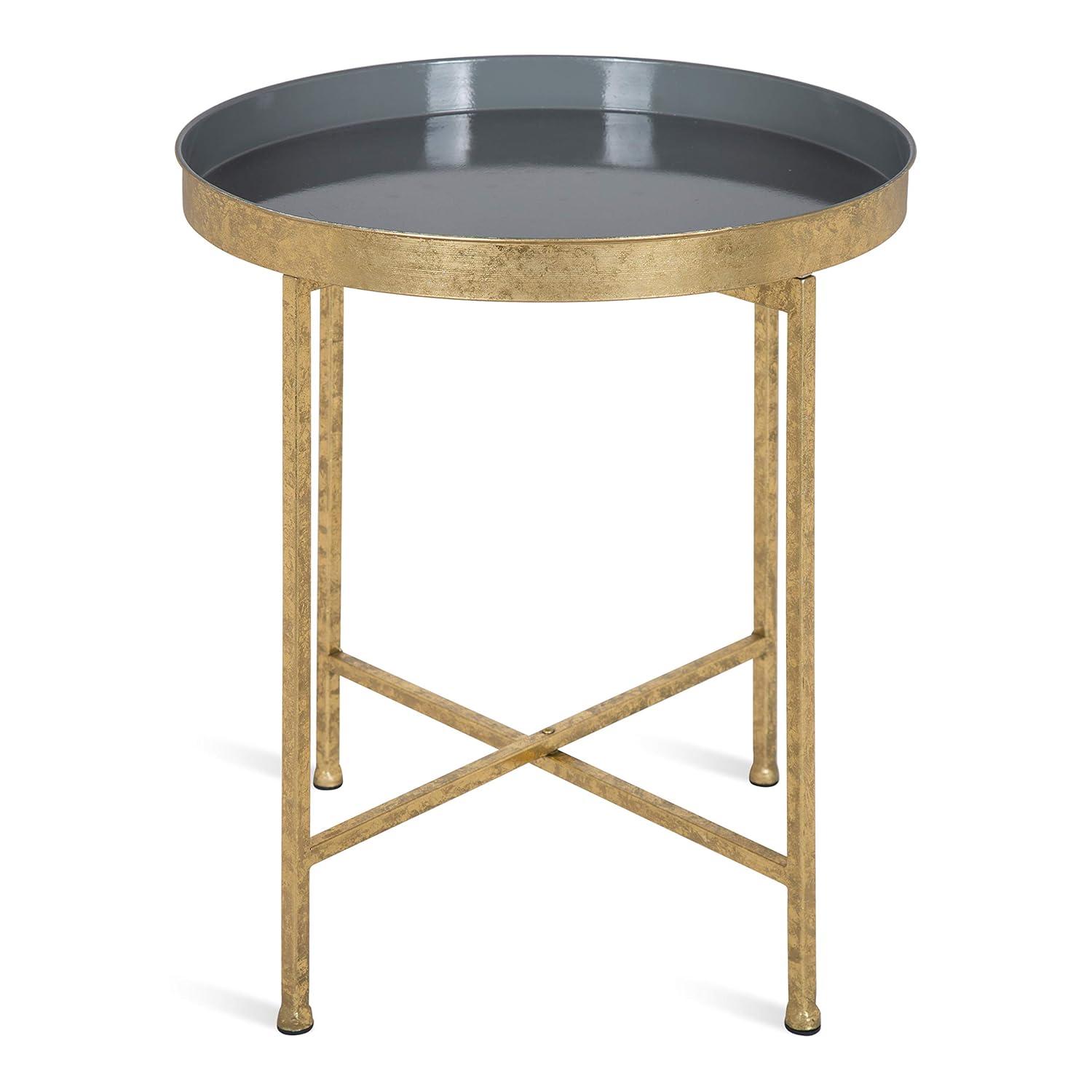 Kate and Laurel Celia Round Metal Side Table, 18.25x18.25x22, Silver
