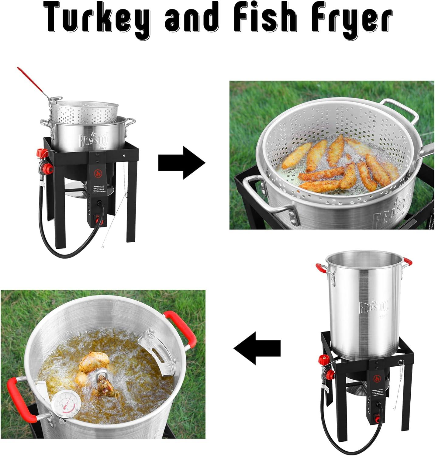 Feasto 30 qt 55000 BTU Aluminum Turkey Fryer