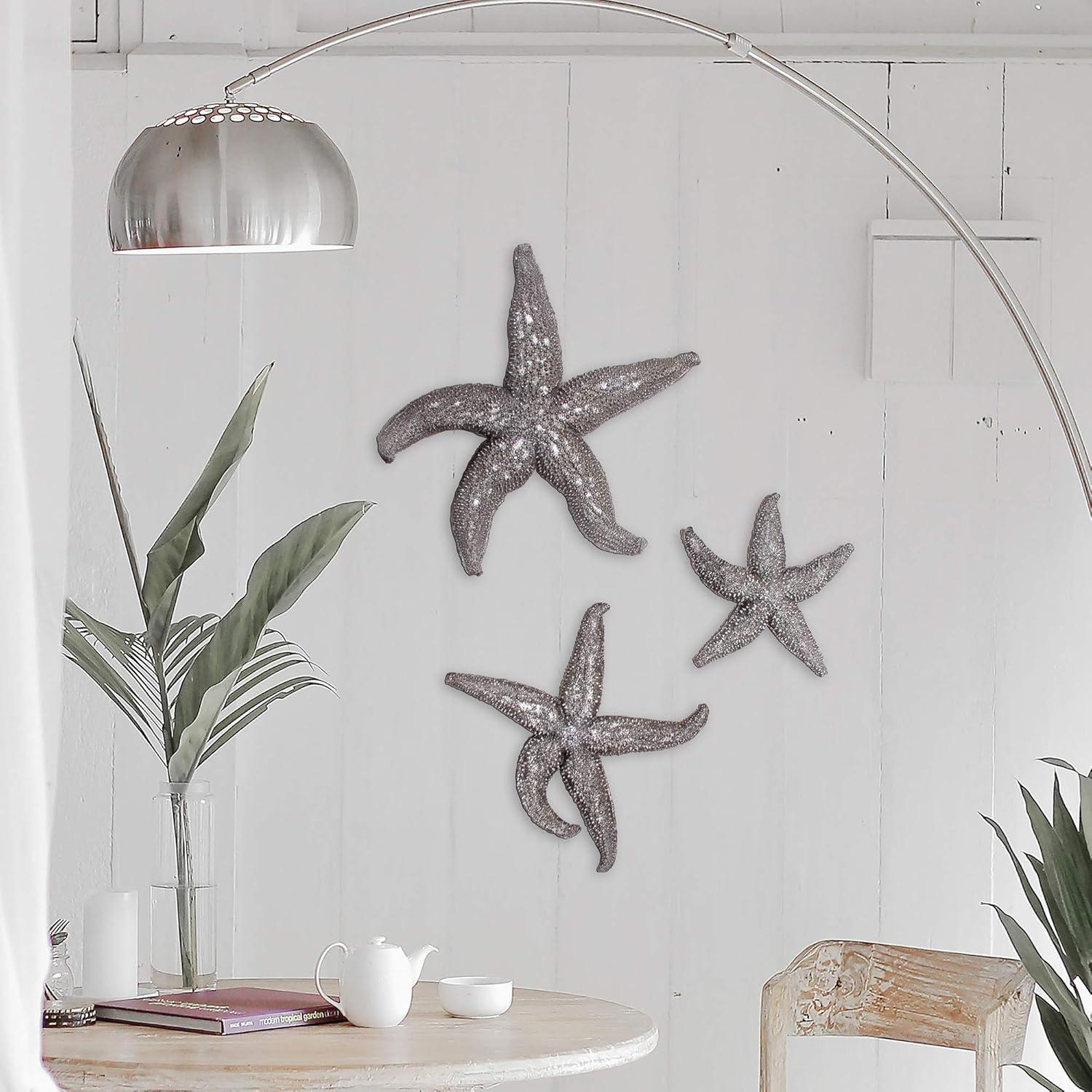 Medium Pewter Resin Starfish Wall Mounted Figurine