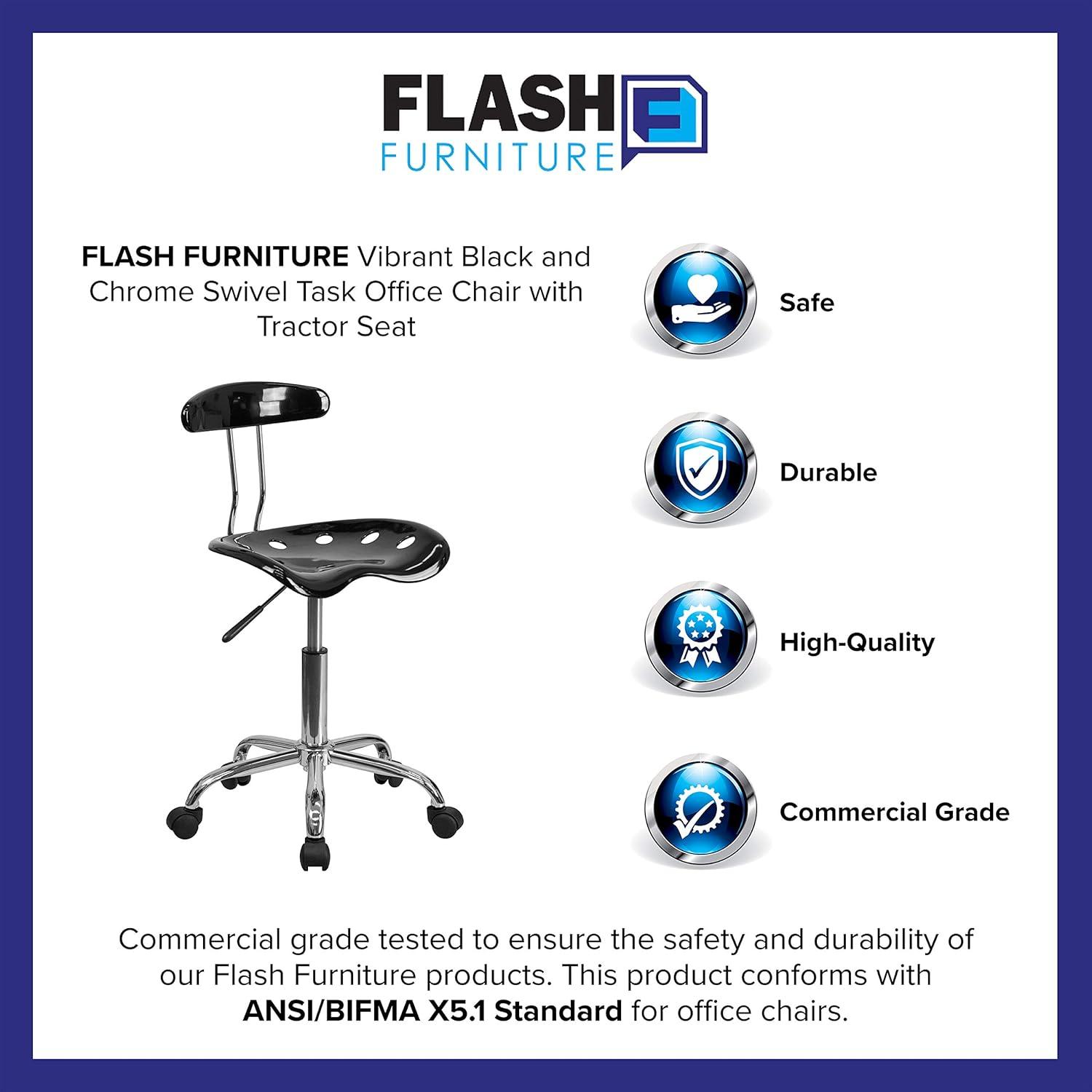 Flash Furniture Bonavant Adjustable Swivel Chair for Desk and Office with Tractor Seat