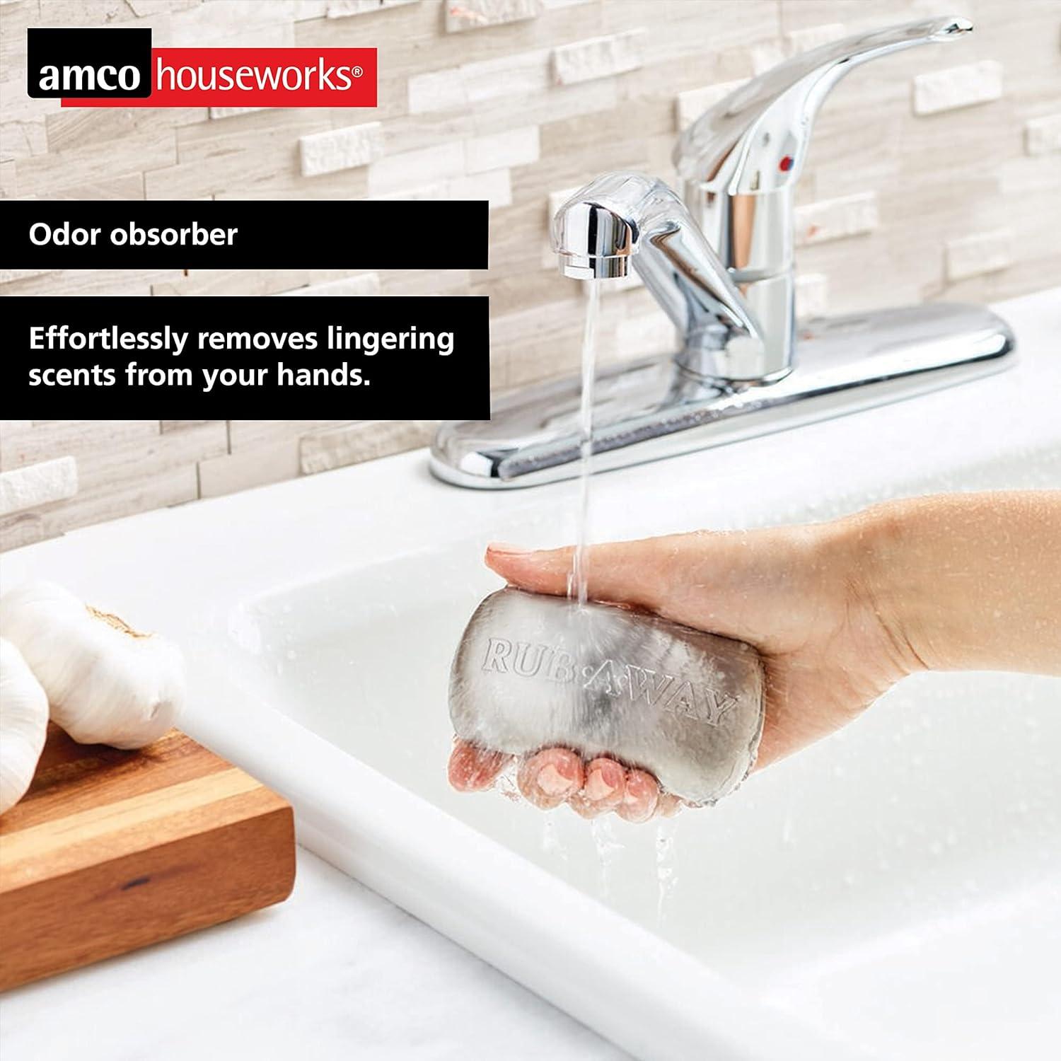 Amco Houseworks 8402 Rub-a-Way Odor Remover Bar, Silver