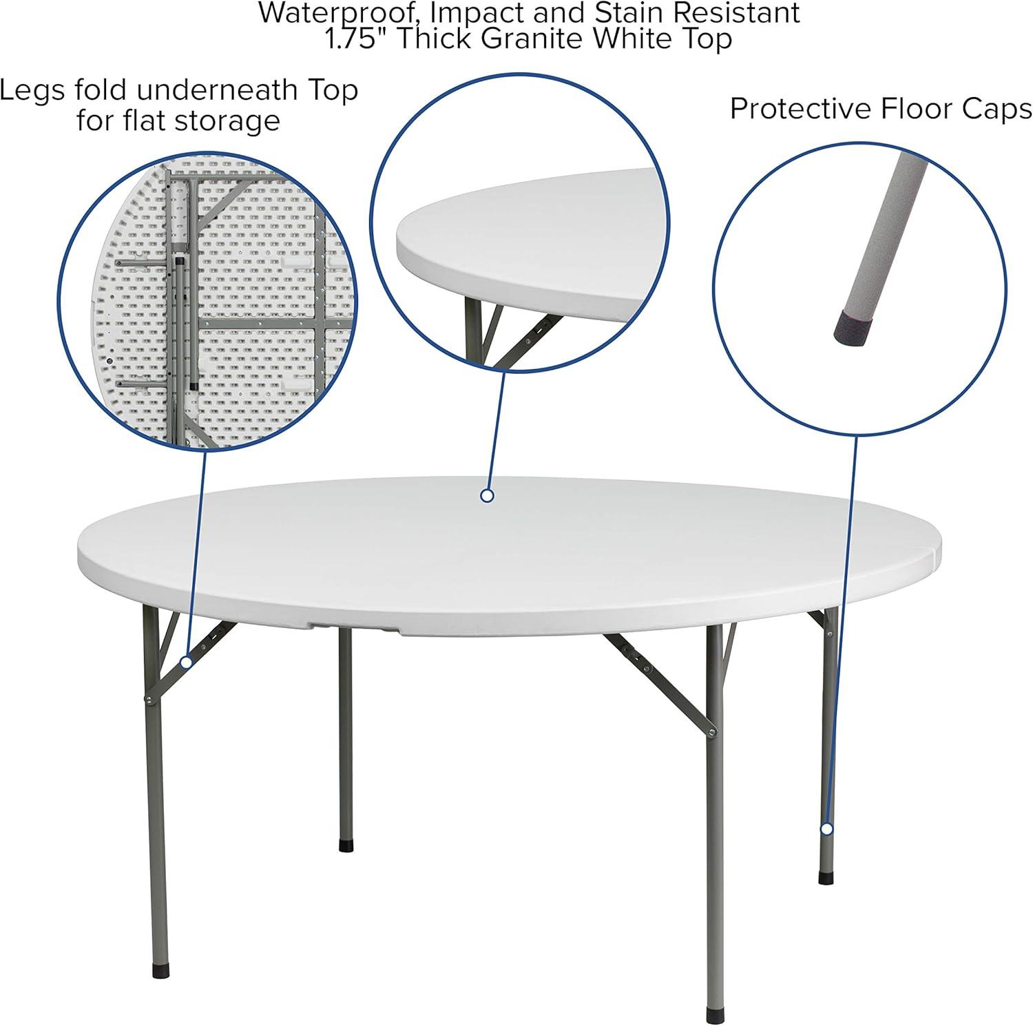 Noah 5' Round Plastic Event Folding Table by Flash Furniture