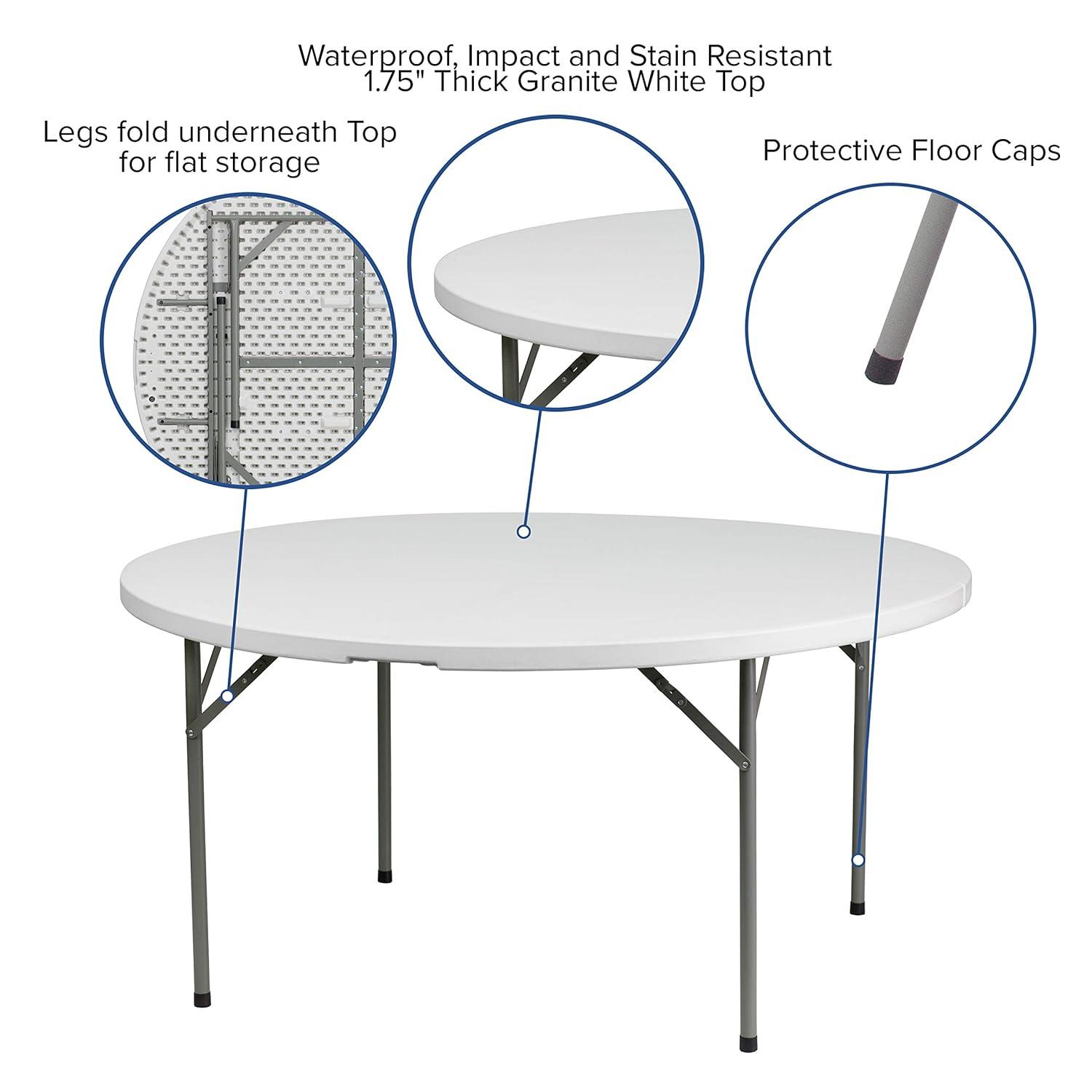 Flash Furniture Noah Round Plastic Event Folding Table
