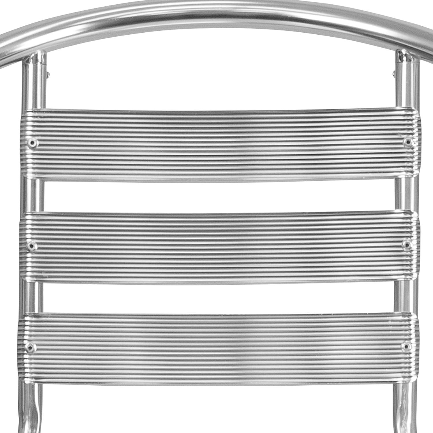 Aluminum Commercial Indoor-Outdoor Restaurant Stack Chair with Triple Slat Back