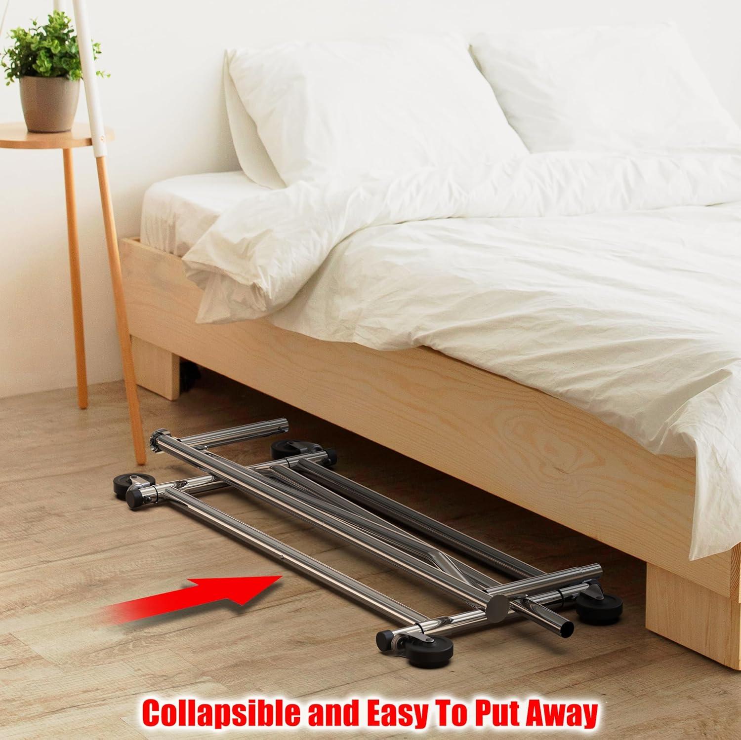 Chrome Rectangular Portable Clothing Garment Rack