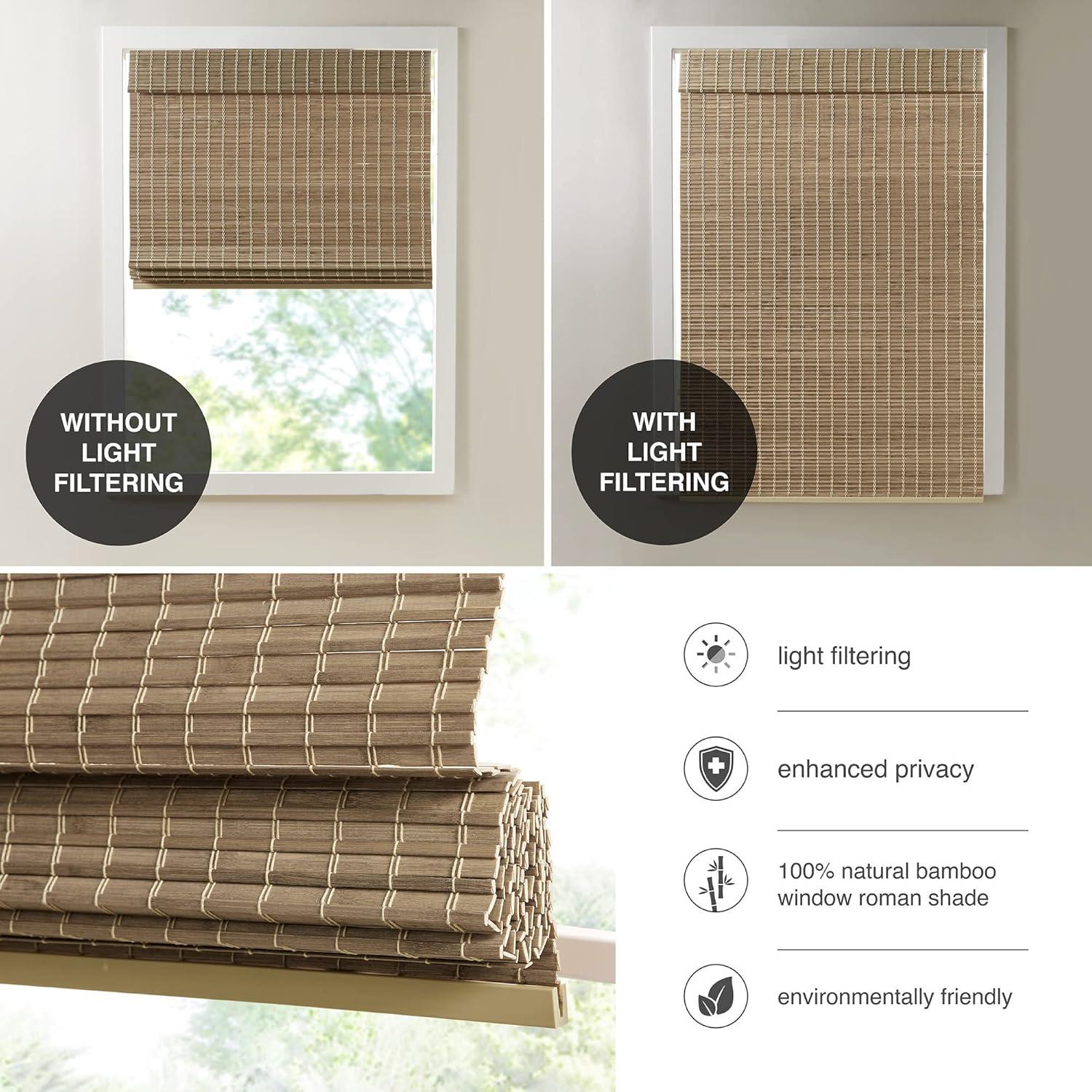 Eastfield Semi - Sheer Bamboo Light Filtering Single Roman Shade 64"L