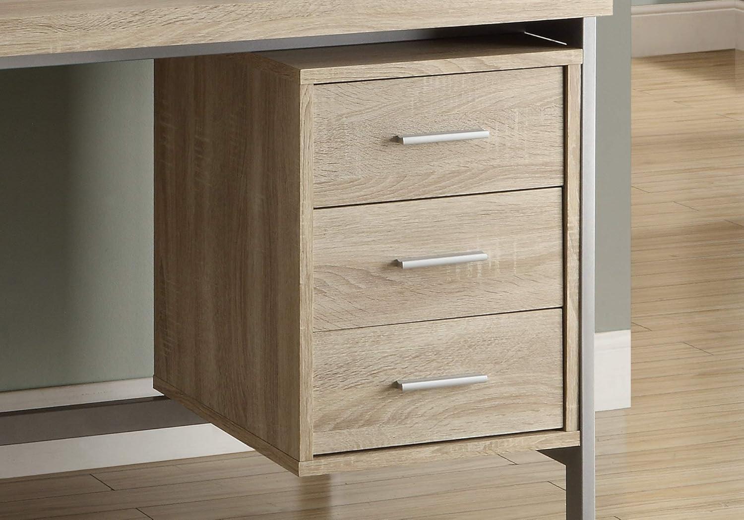 MONARCH - COMPUTER DESK - 60"L / WHITE / SILVER METAL