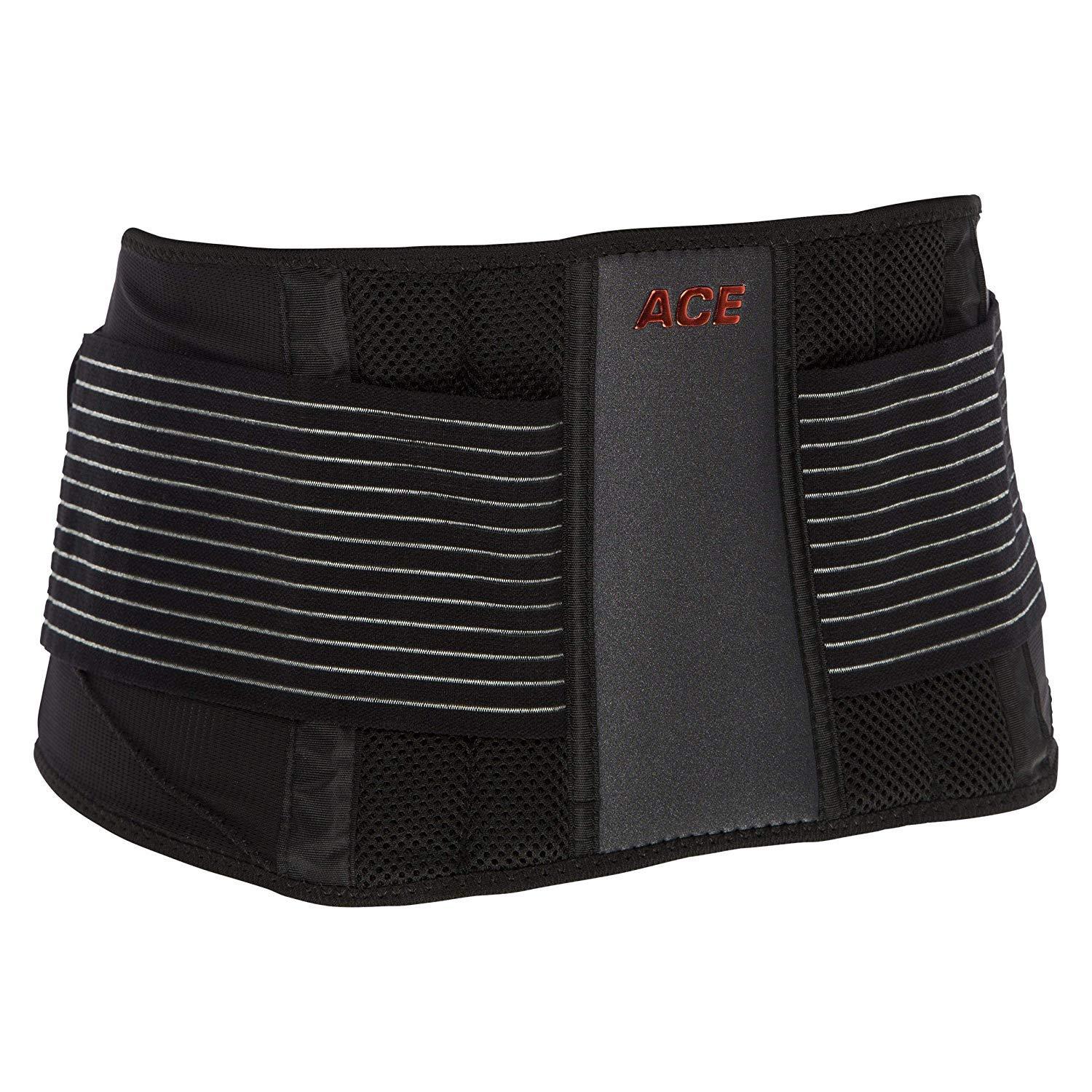 Black Adjustable Unisex Back Brace with Semi-Rigid Stays