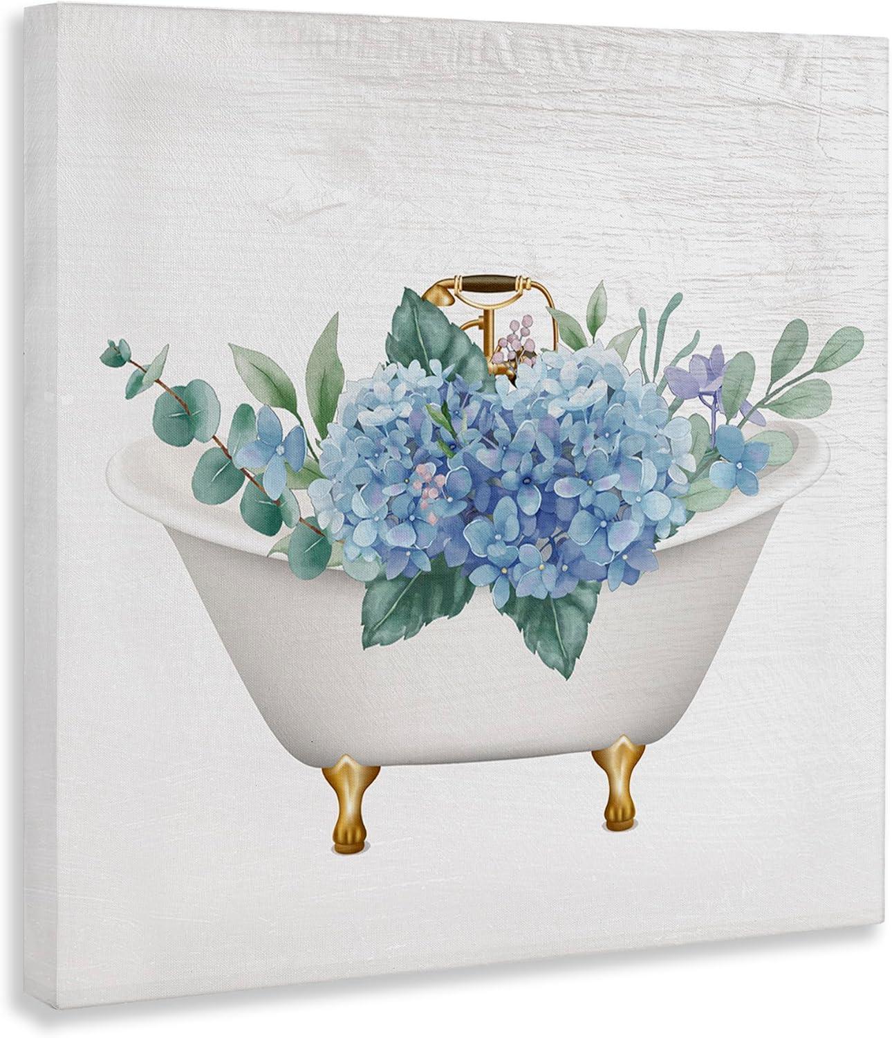 Stupell Industries Chic Bathtub Hydrangea Blossoms Canvas Wall Art