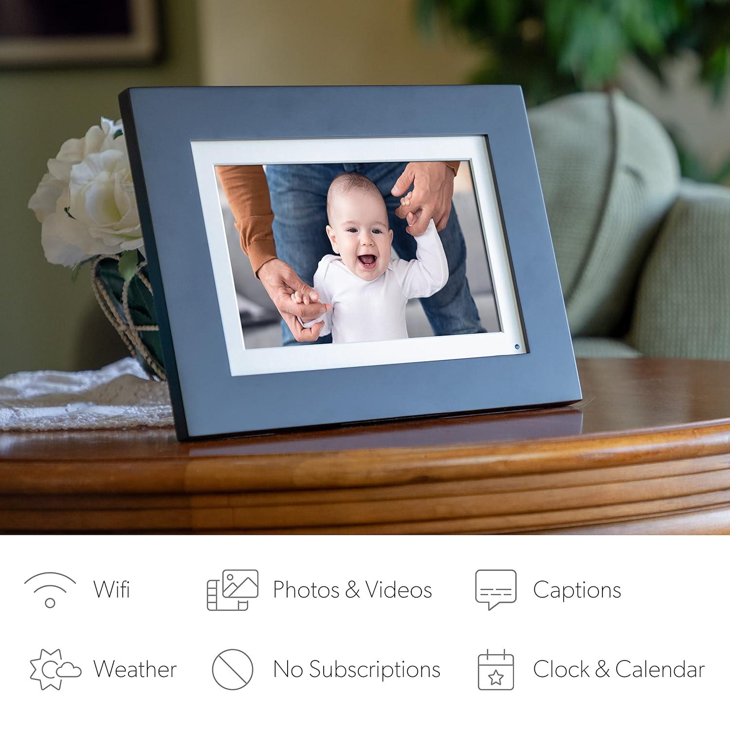 Simplysmart Home Friends And Family 8” Wi-Fi Smart Digital Picture Frame, Send Pictures From Phone To Frame, Hd 1080P Touchscreen, 8Gb Internal Memory