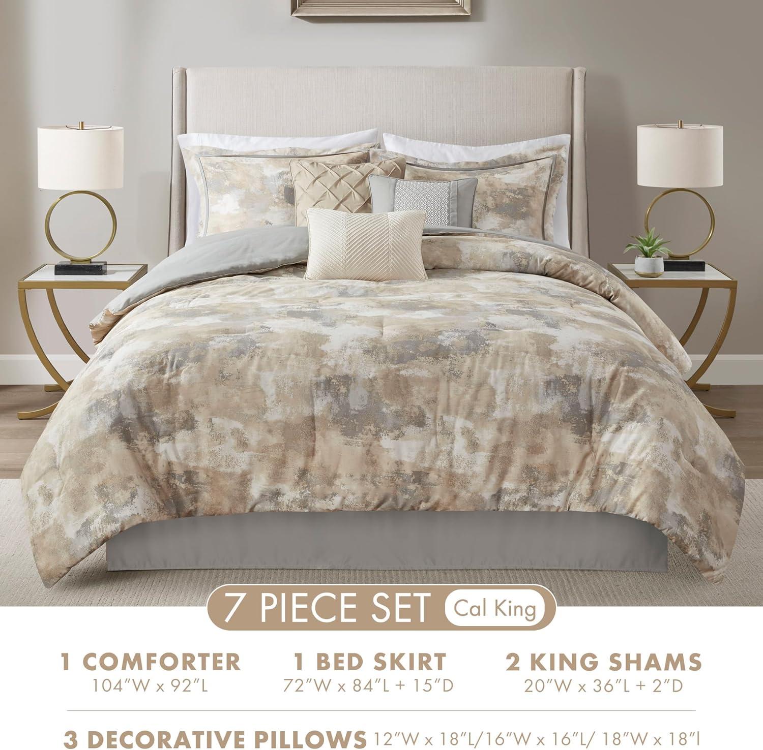 Beacon 7 Piece Textured Cotton Blend Comforter Set