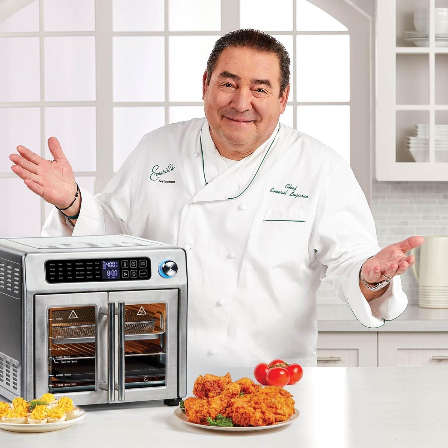 Emeril Lagasse Extra Large French Door Air Fryer Toaster Oven Combo, 25 Cooking Functions and Digital Controls, 7 Accessories Included, Stainless Steel Finish, 26QT Capacity & Reviews | Wayfair