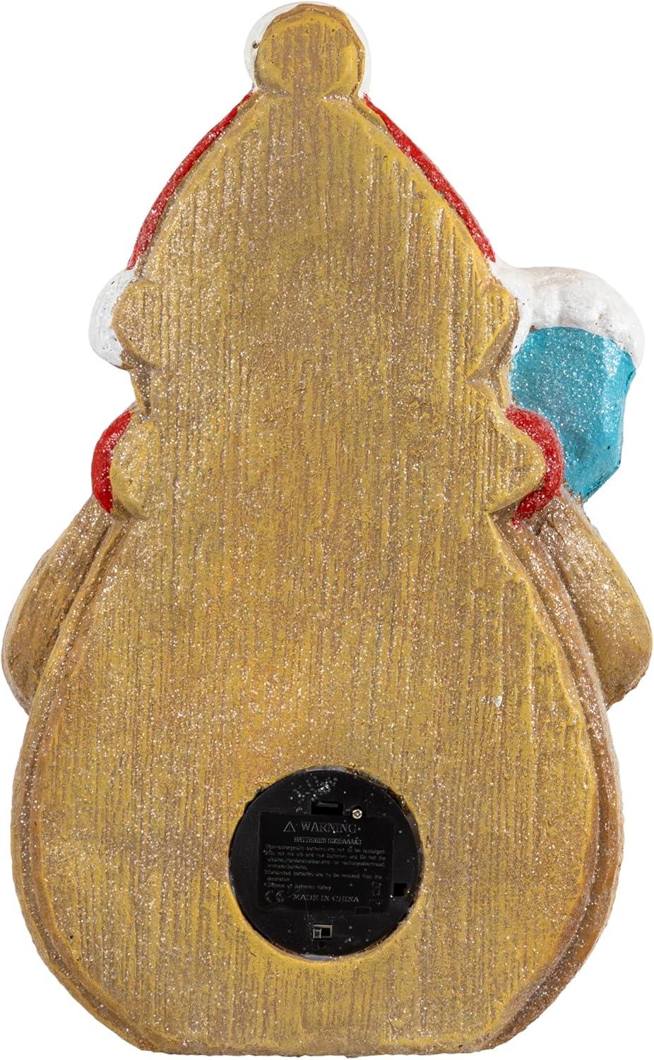 Northlight LED Lighted Gingerbread Snowman with Cookie Christmas Figure - 15.75"