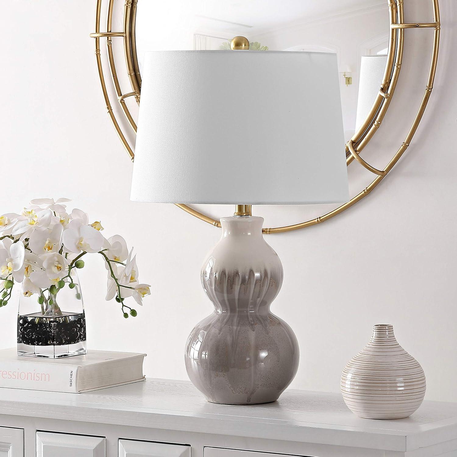 Kenzo Ceramic Table Lamp - Ivory/Grey - Safavieh.